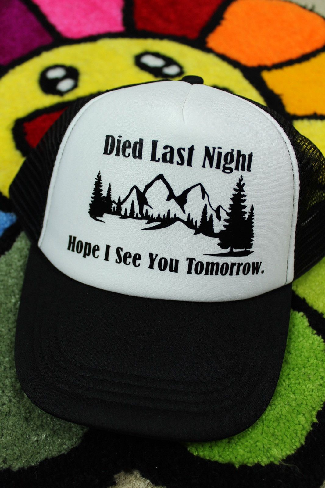 Vintage Skeleton Death Trucker hat Size ONE SIZE - 1 Thumbnail