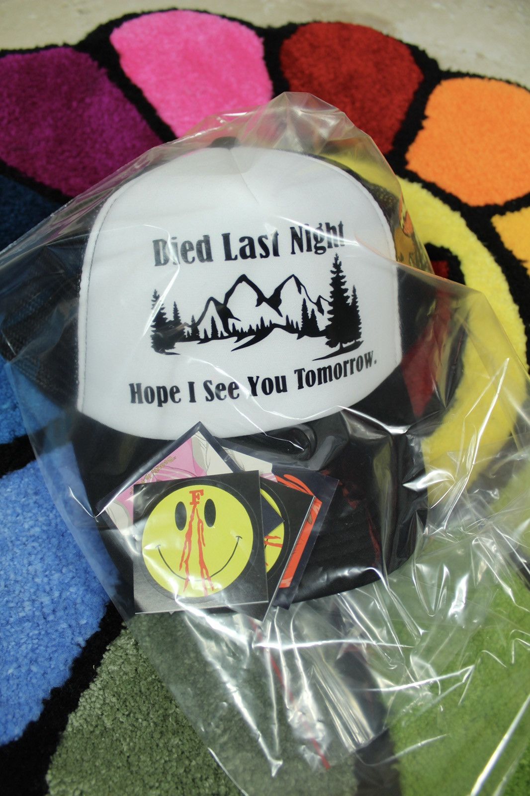 Vintage Skeleton Death Trucker hat Size ONE SIZE - 6 Thumbnail