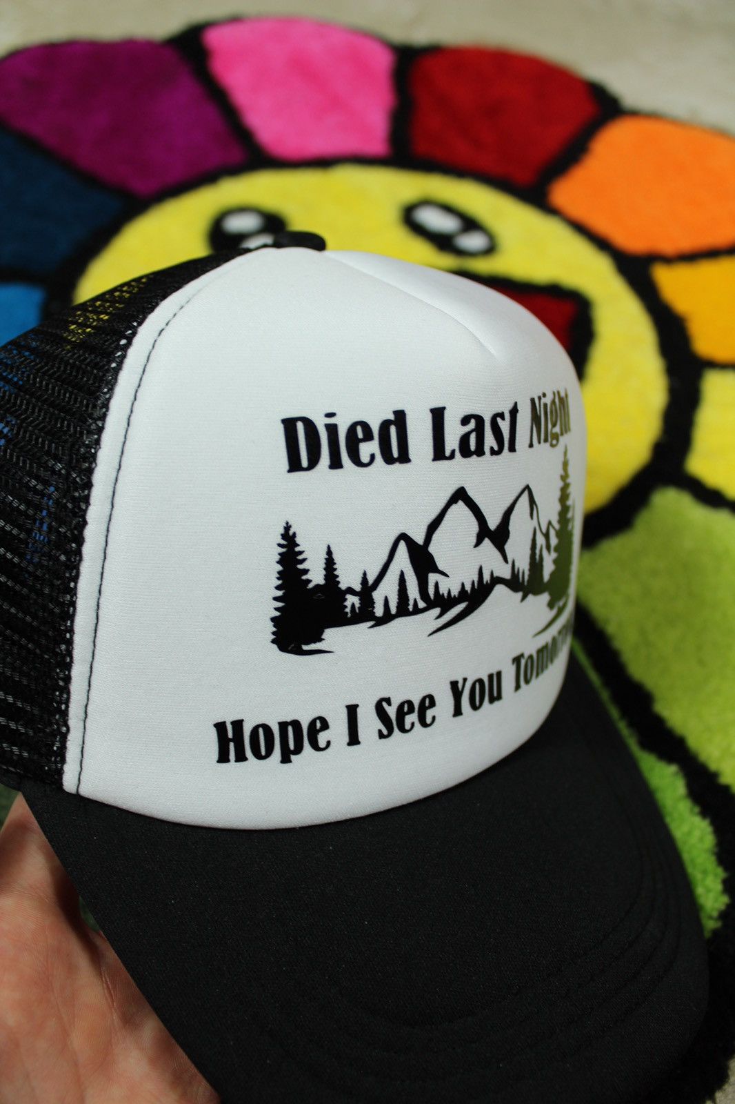 Vintage Skeleton Death Trucker hat Size ONE SIZE - 3 Thumbnail