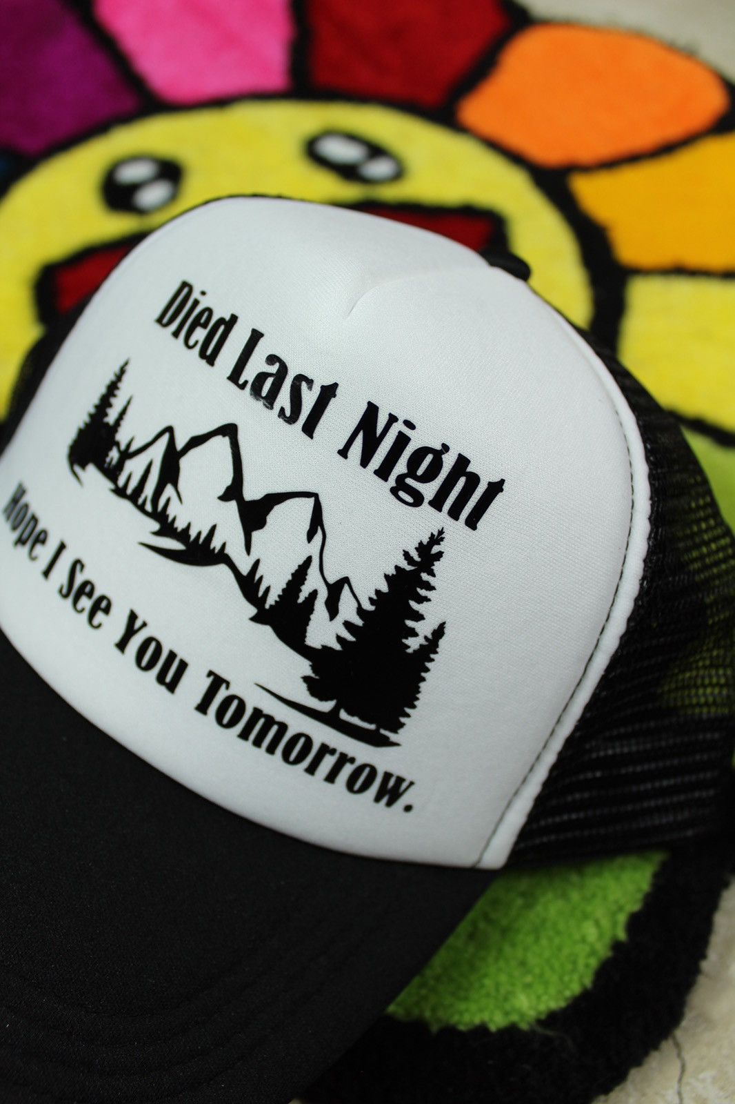 Vintage Skeleton Death Trucker hat Size ONE SIZE - 2 Thumbnail