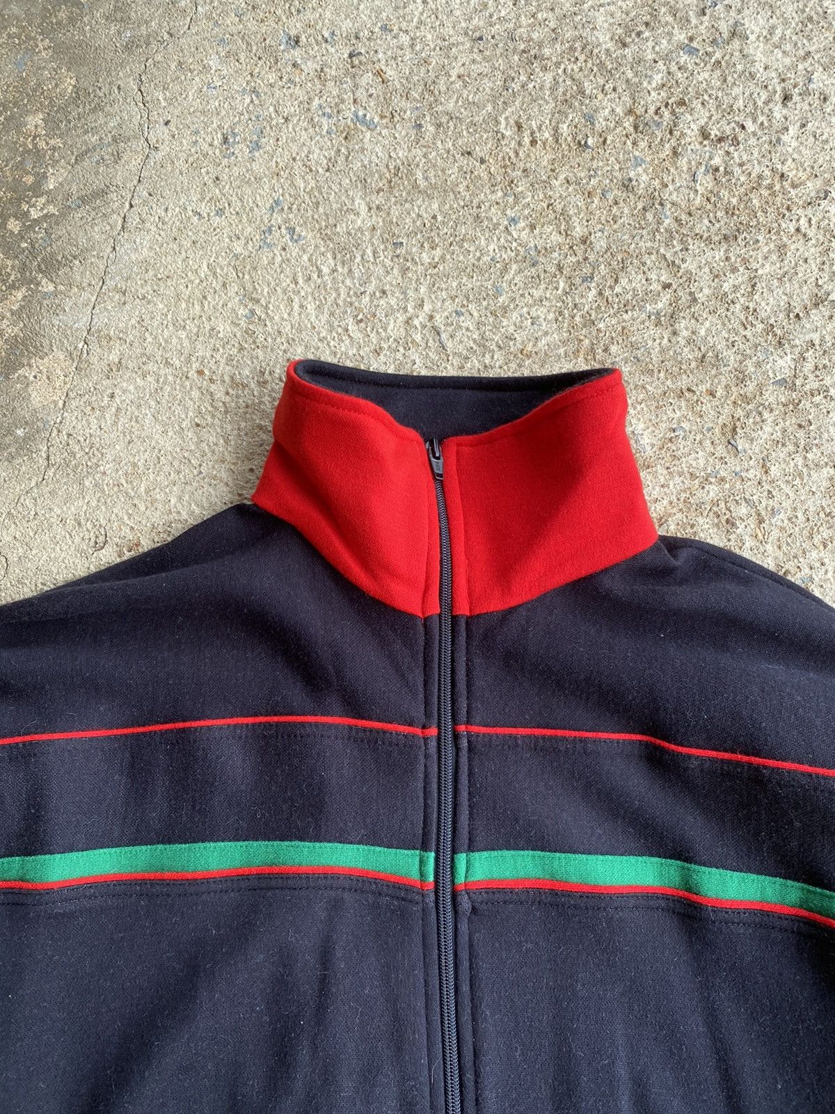 Vintage Vintage 80’s 90’s Gucci Style Track Mock Neck Jacket Size US XL / EU 56 / 4 - 2 Thumbnail