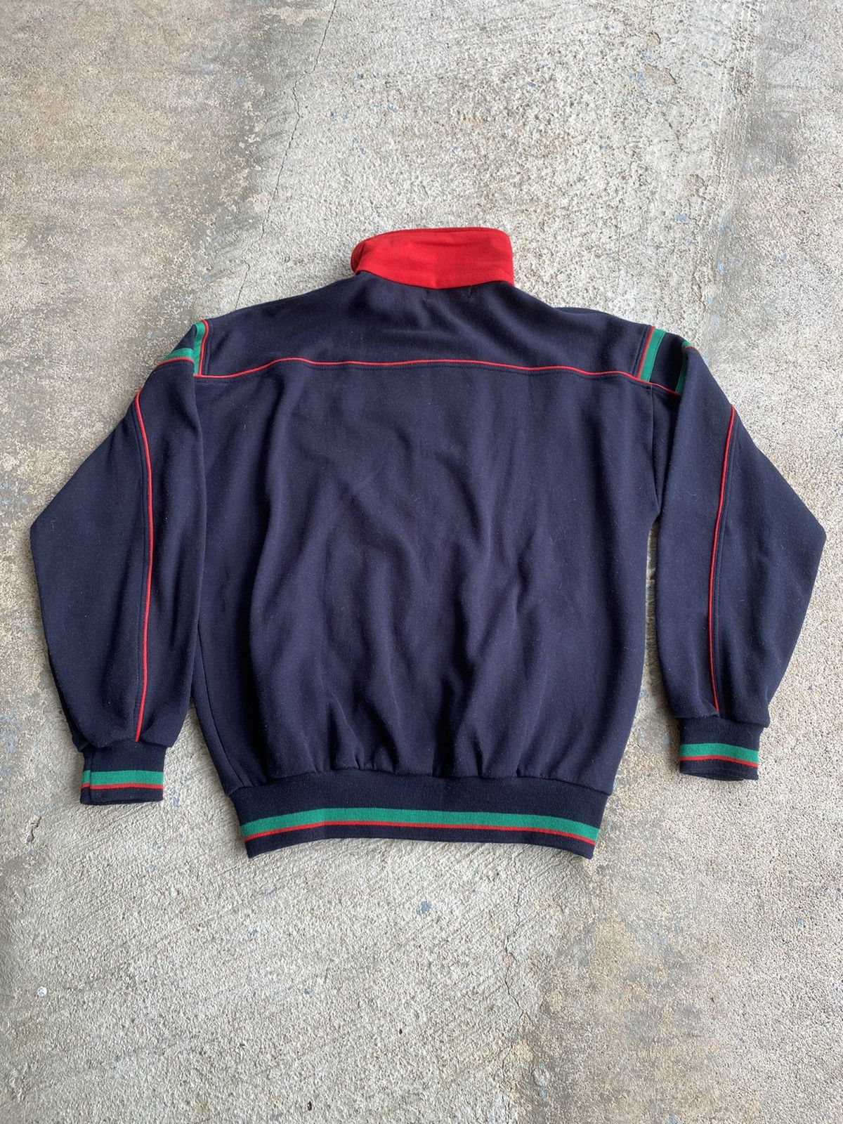 Vintage Vintage 80’s 90’s Gucci Style Track Mock Neck Jacket Size US XL / EU 56 / 4 - 4 Thumbnail