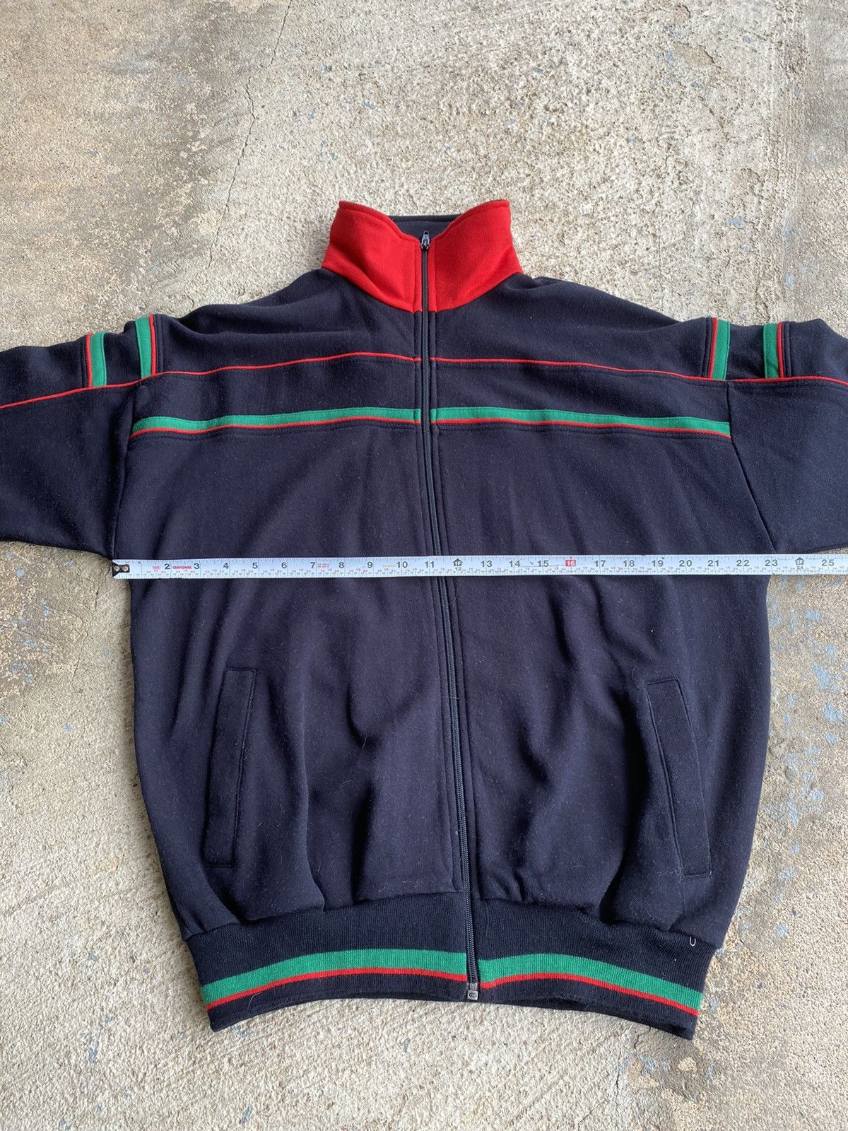 Vintage Vintage 80’s 90’s Gucci Style Track Mock Neck Jacket Size US XL / EU 56 / 4 - 6 Thumbnail