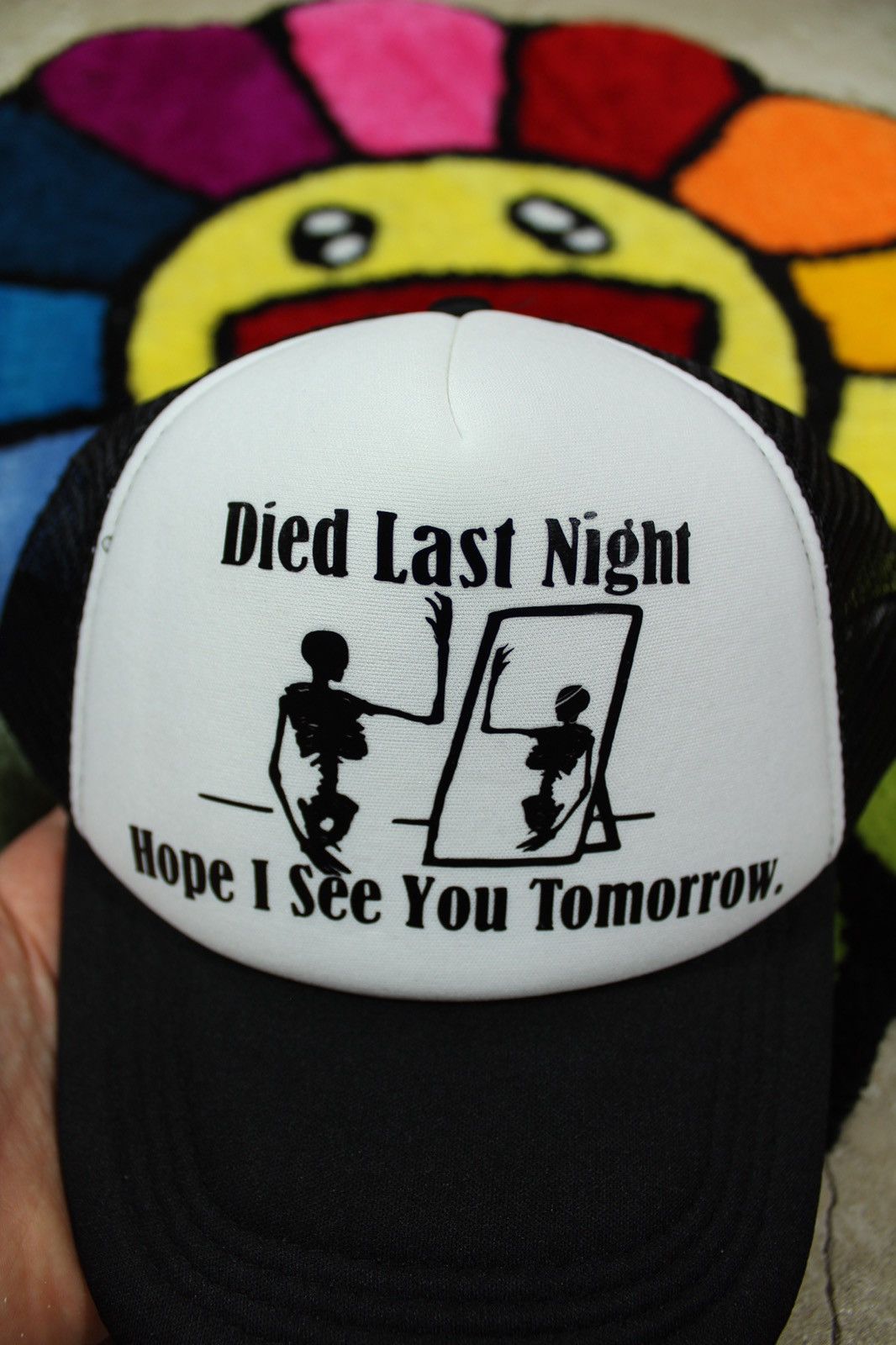 Vintage Skeleton Death Trucker hat Size ONE SIZE - 4 Thumbnail