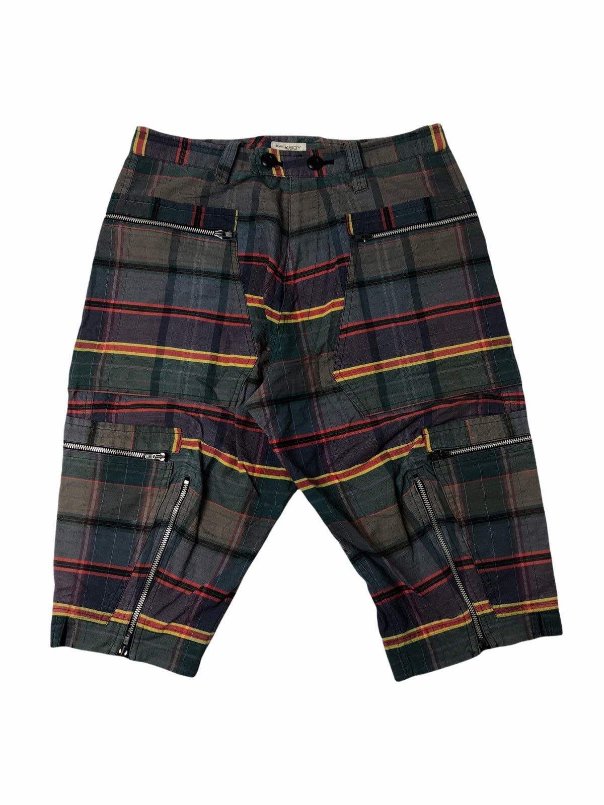 image of 20471120 x Beauty Beast Needgone1990S Milkboy - Multizip Plaid Shorts, Men's (Size 30)