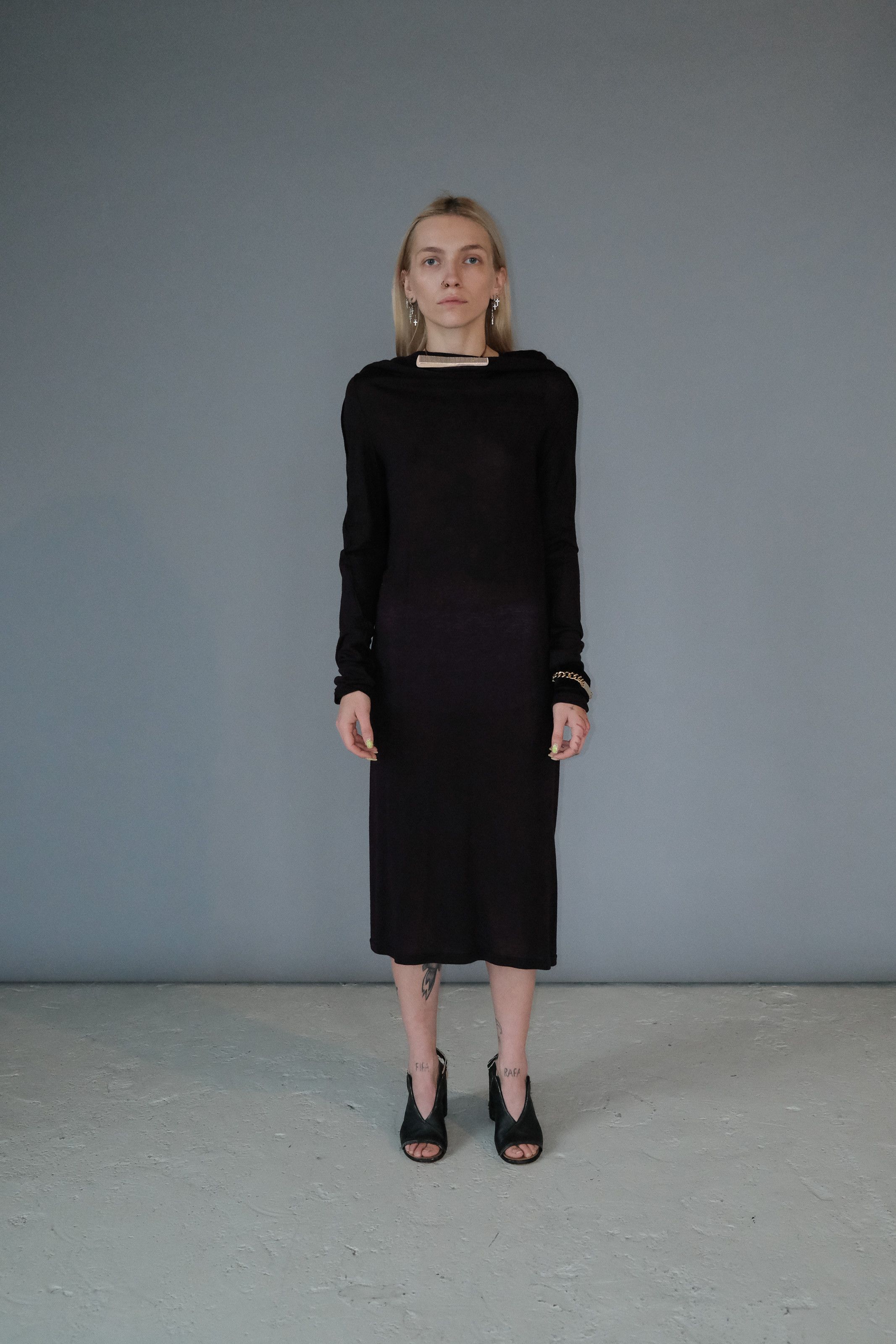 image of Ann Demeulemeester Burgundy Draped Maxi Dress, Women's (Size Small)