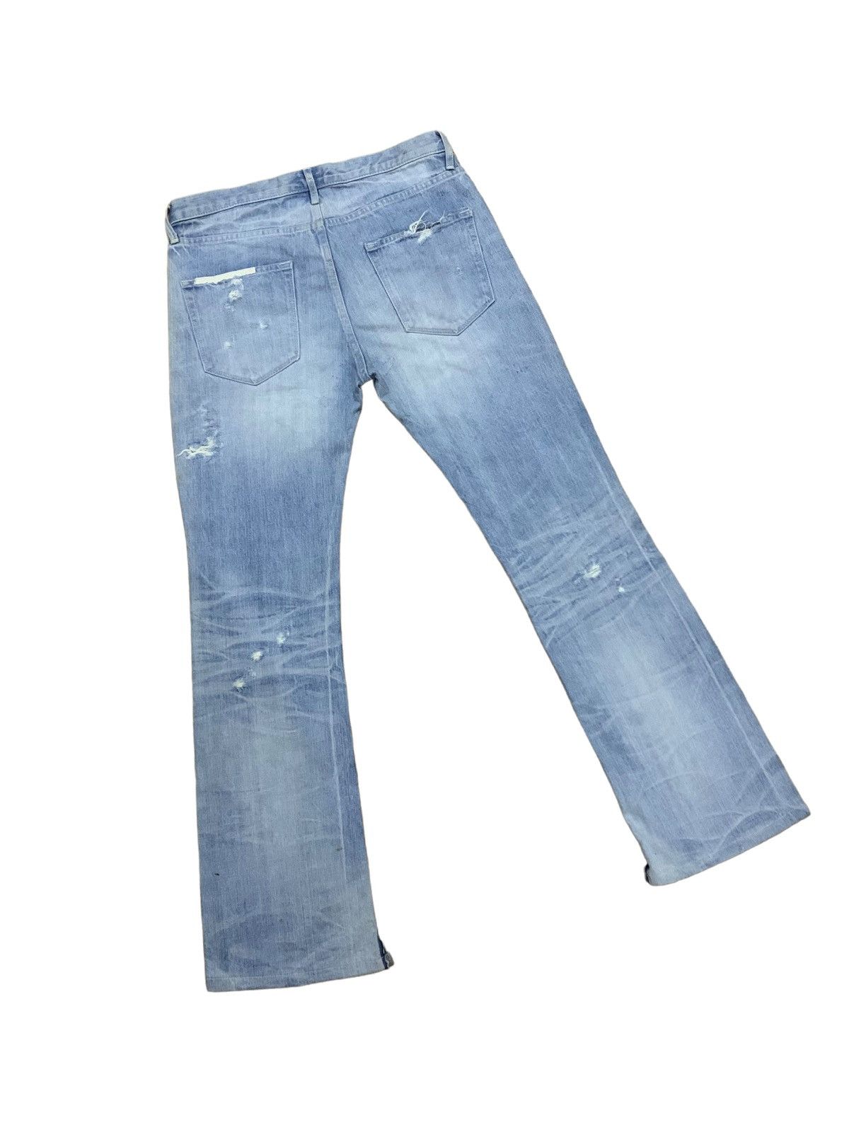 Japanese Brand 🔥Flare🔥 Stin & Sons Patches Bootcut Distress Jeans Size US 33 - 12 Thumbnail