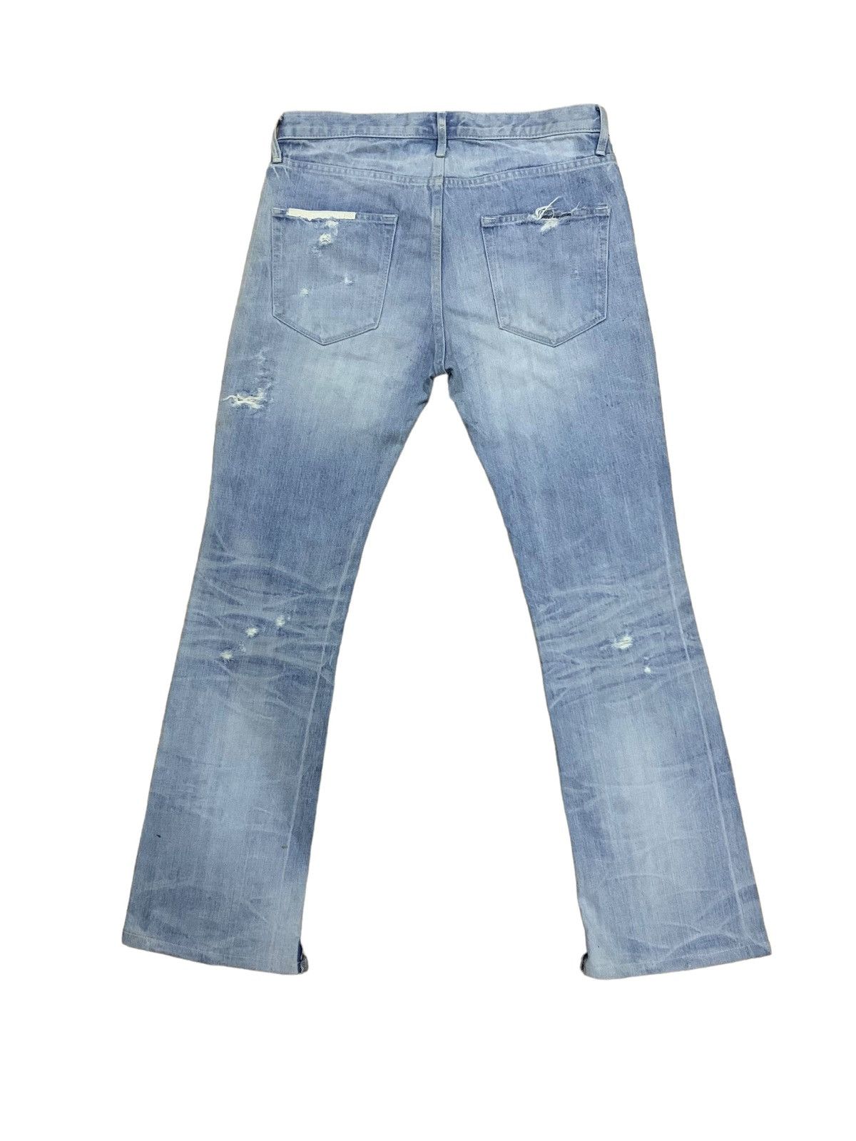 Japanese Brand 🔥Flare🔥 Stin & Sons Patches Bootcut Distress Jeans Size US 33 - 2 Thumbnail