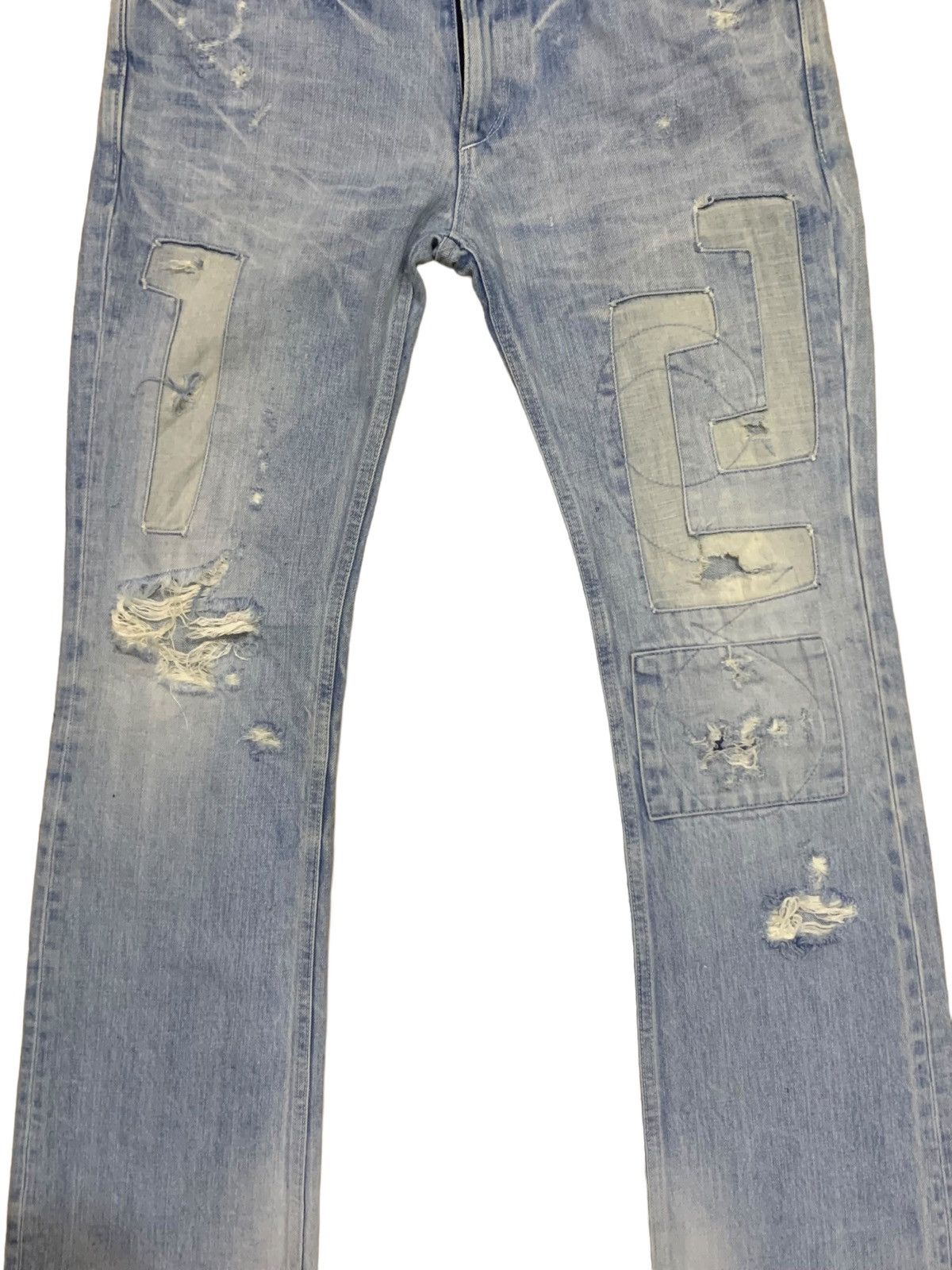 Japanese Brand 🔥Flare🔥 Stin & Sons Patches Bootcut Distress Jeans Size US 33 - 6 Thumbnail