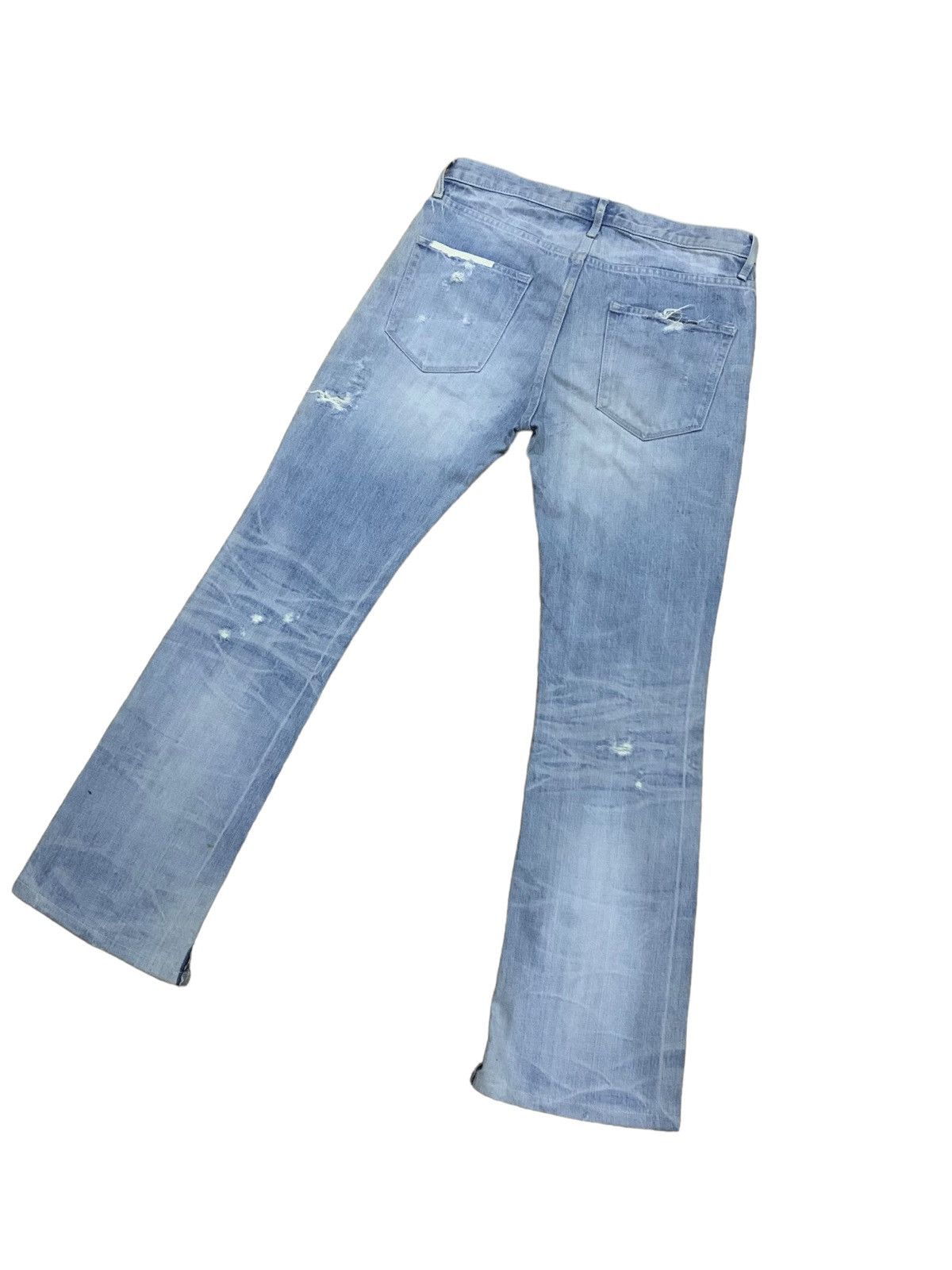 Japanese Brand 🔥Flare🔥 Stin & Sons Patches Bootcut Distress Jeans Size US 33 - 13 Thumbnail