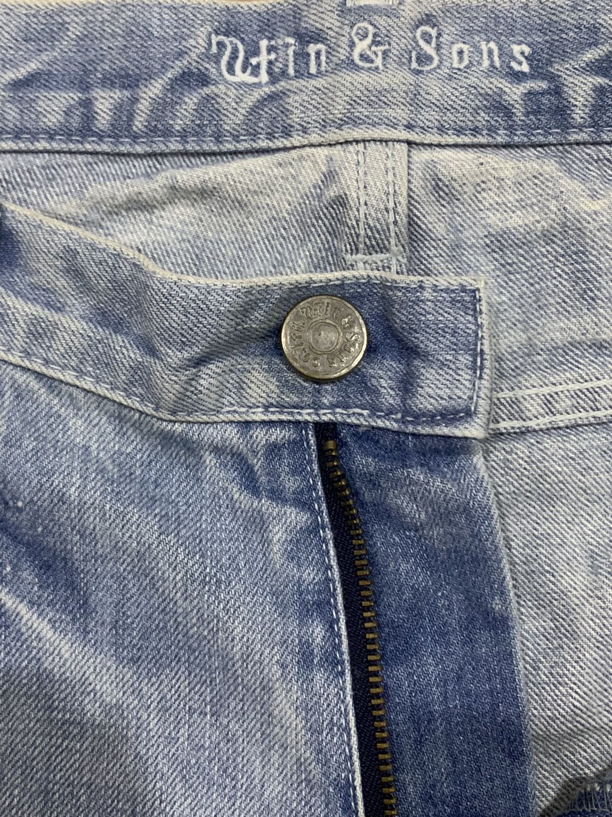 Japanese Brand 🔥Flare🔥 Stin & Sons Patches Bootcut Distress Jeans Size US 33 - 7 Thumbnail
