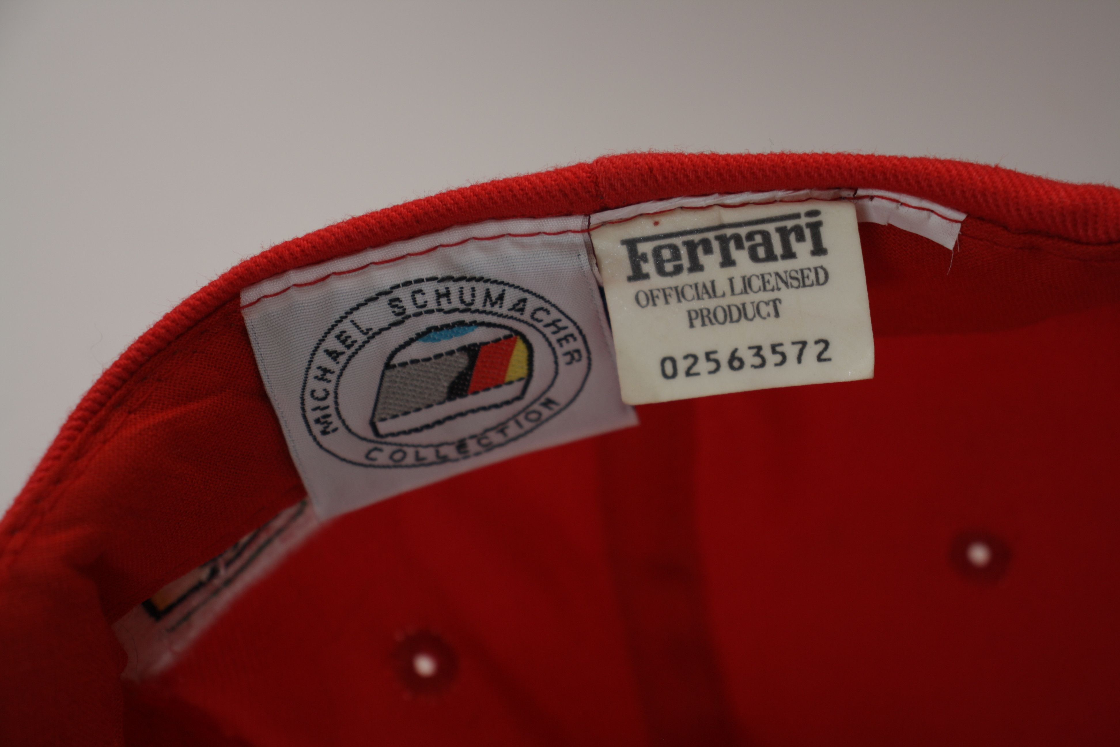 Ferrari 2000 Michael Schumacher 3-Times Champion F1 Ferrari VTG Cap Size ONE SIZE - 8 Thumbnail