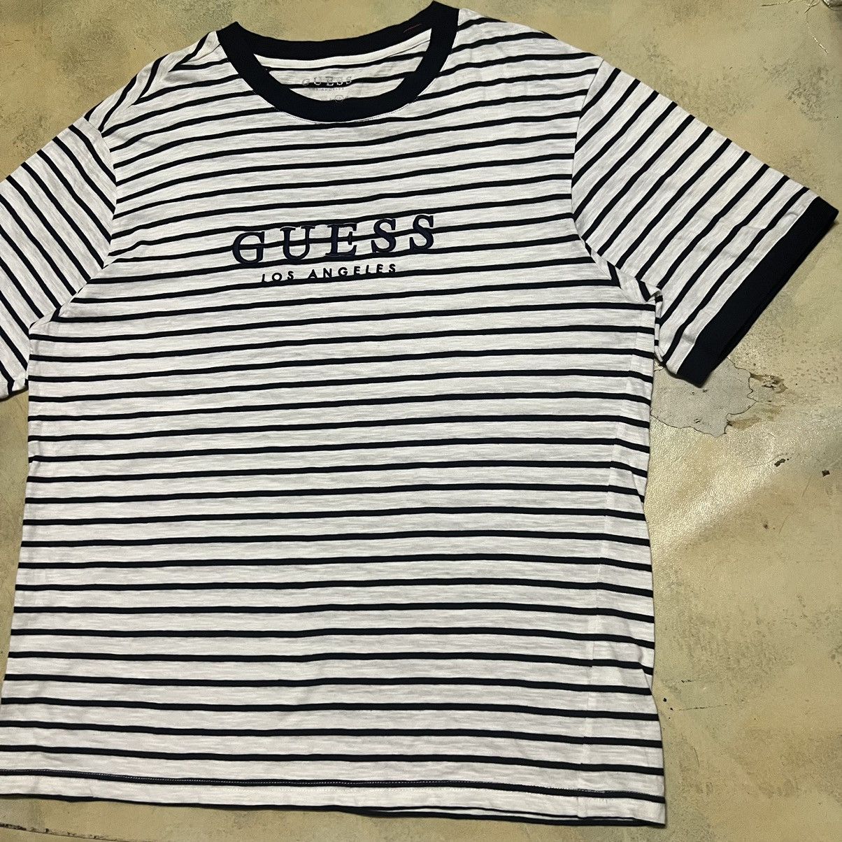 Guess Guess Los Angeles Big Logo Stripes Shirt Size US XL / EU 56 / 4 - 2 Thumbnail