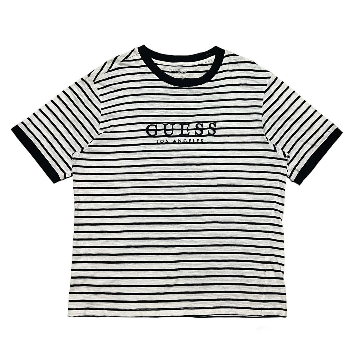 Guess Guess Los Angeles Big Logo Stripes Shirt Size US XL / EU 56 / 4 - 1 Thumbnail