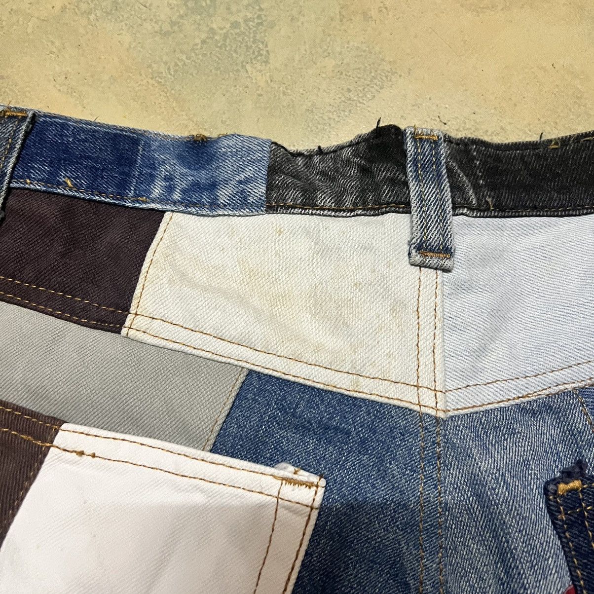 Japanese Brand Levis Cropped Pants Colour Block Patchwork Size US 33 - 19 Thumbnail