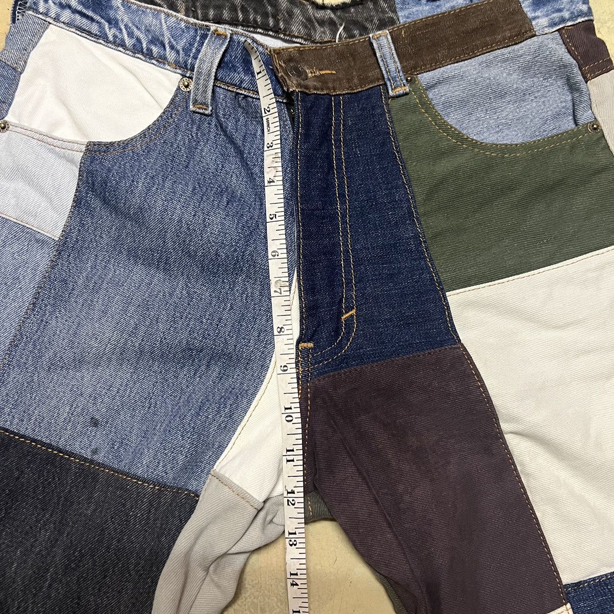Japanese Brand Levis Cropped Pants Colour Block Patchwork Size US 33 - 10 Thumbnail
