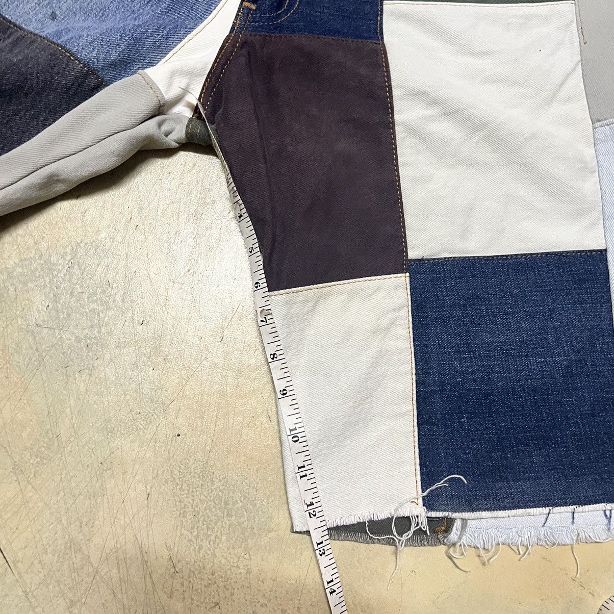 Japanese Brand Levis Cropped Pants Colour Block Patchwork Size US 33 - 13 Thumbnail