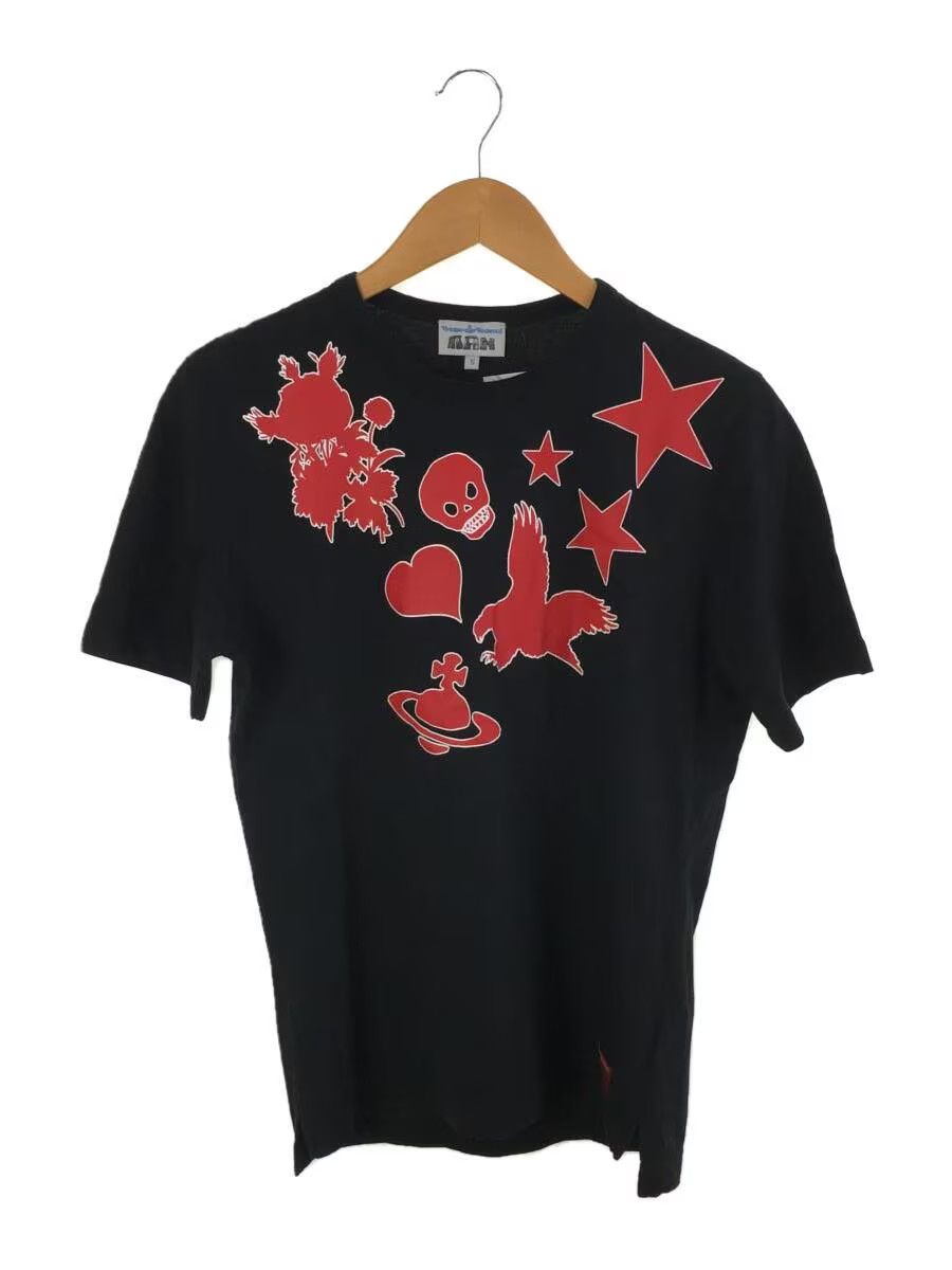 image of Vivienne Westwood Orb Skull Patchwork Logo Tee in Black, Men's (Size Small)