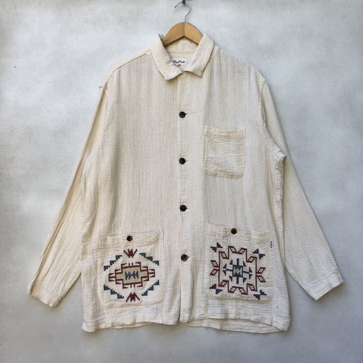 Vintage Maul Ruck Navajo Long Sleeve Coconut Button