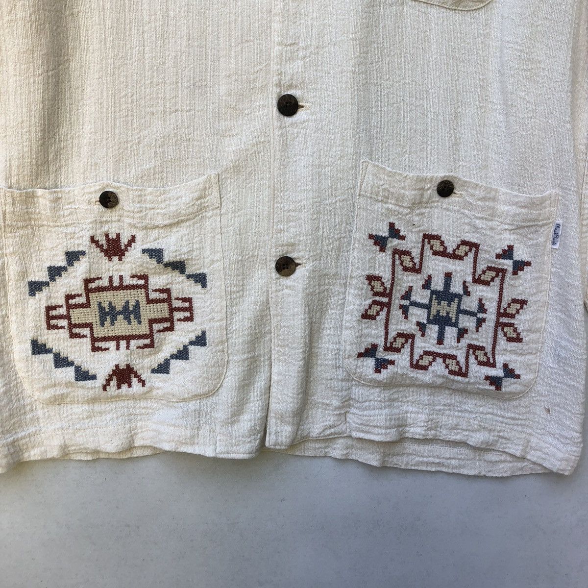 Designer × Vintage Vintage Maul Ruck Navajo Long Sleeve Coconut Button Size US L / EU 52-54 / 3 - 5 Thumbnail