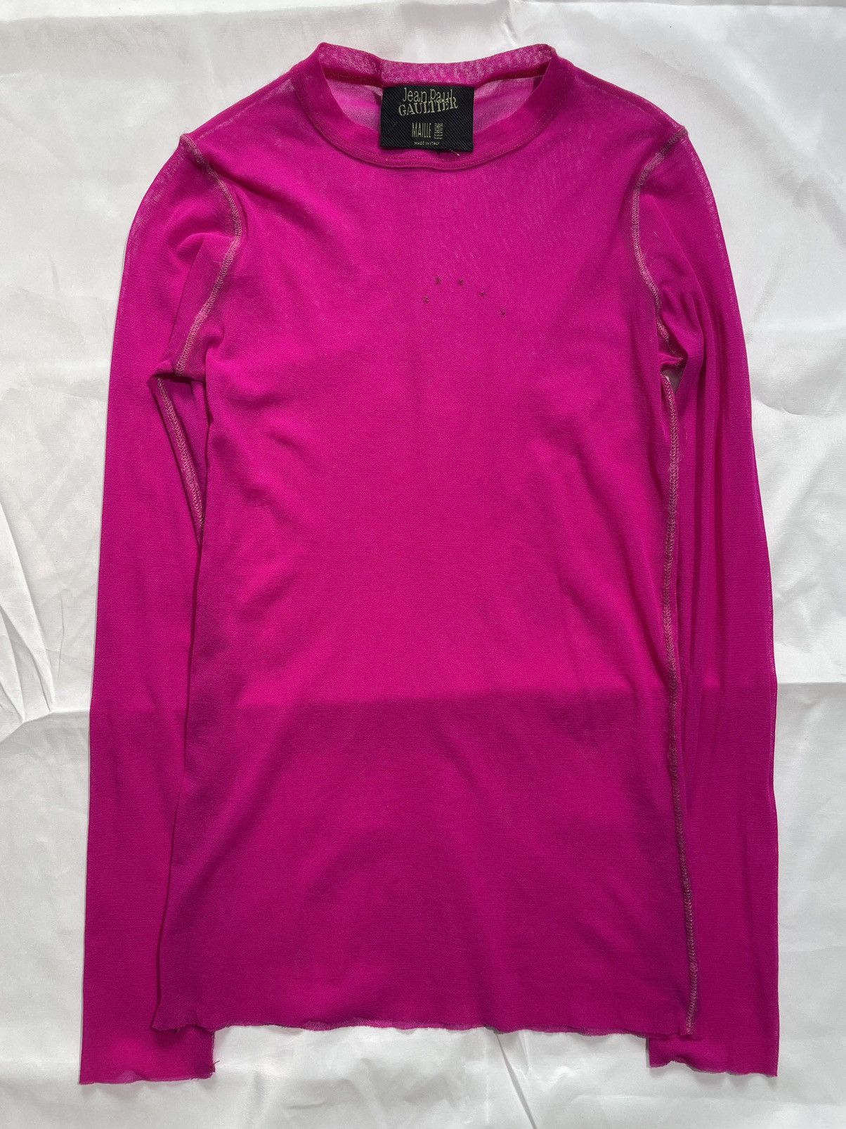 image of Jean Paul Gaultier Pink Mesh Tee, Women's (Size Small)