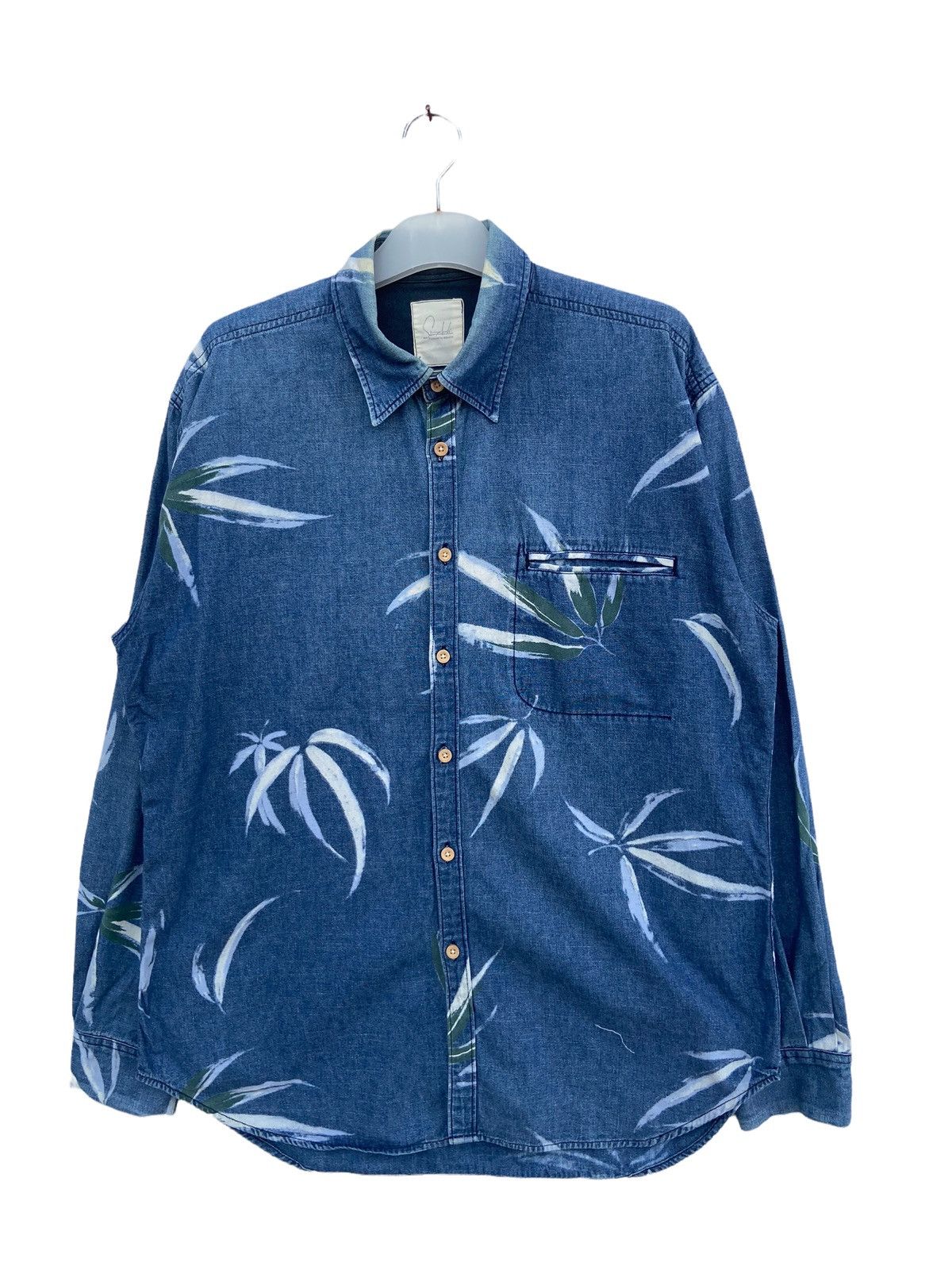 Japanese Brand Vintage Sunny Clouds Denim Shirt Size US L / EU 52-54 / 3 - 1 Thumbnail