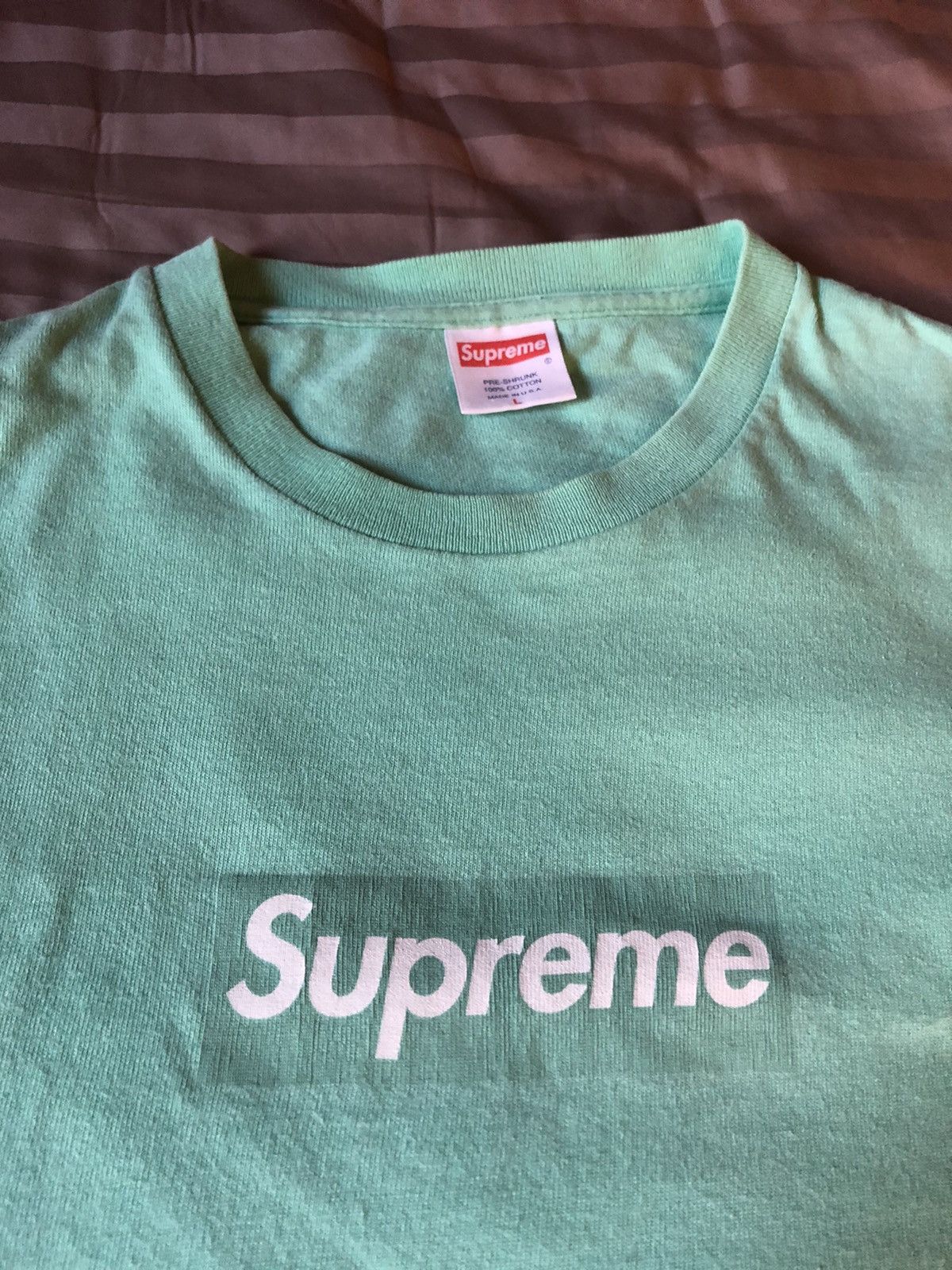 Supreme 2003 Supreme Seafoam/Green Box Logo Tee Size US L / EU 52-54 / 3 - 3 Thumbnail