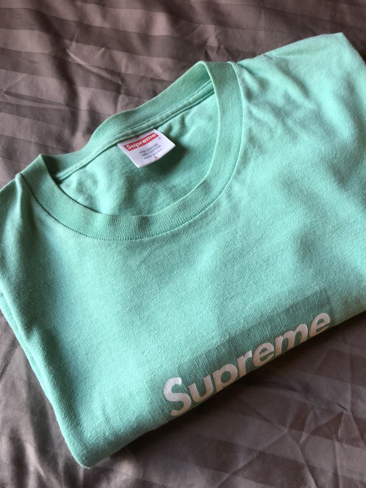 Supreme 2003 Supreme Seafoam/Green Box Logo Tee Size US L / EU 52-54 / 3 - 4 Thumbnail