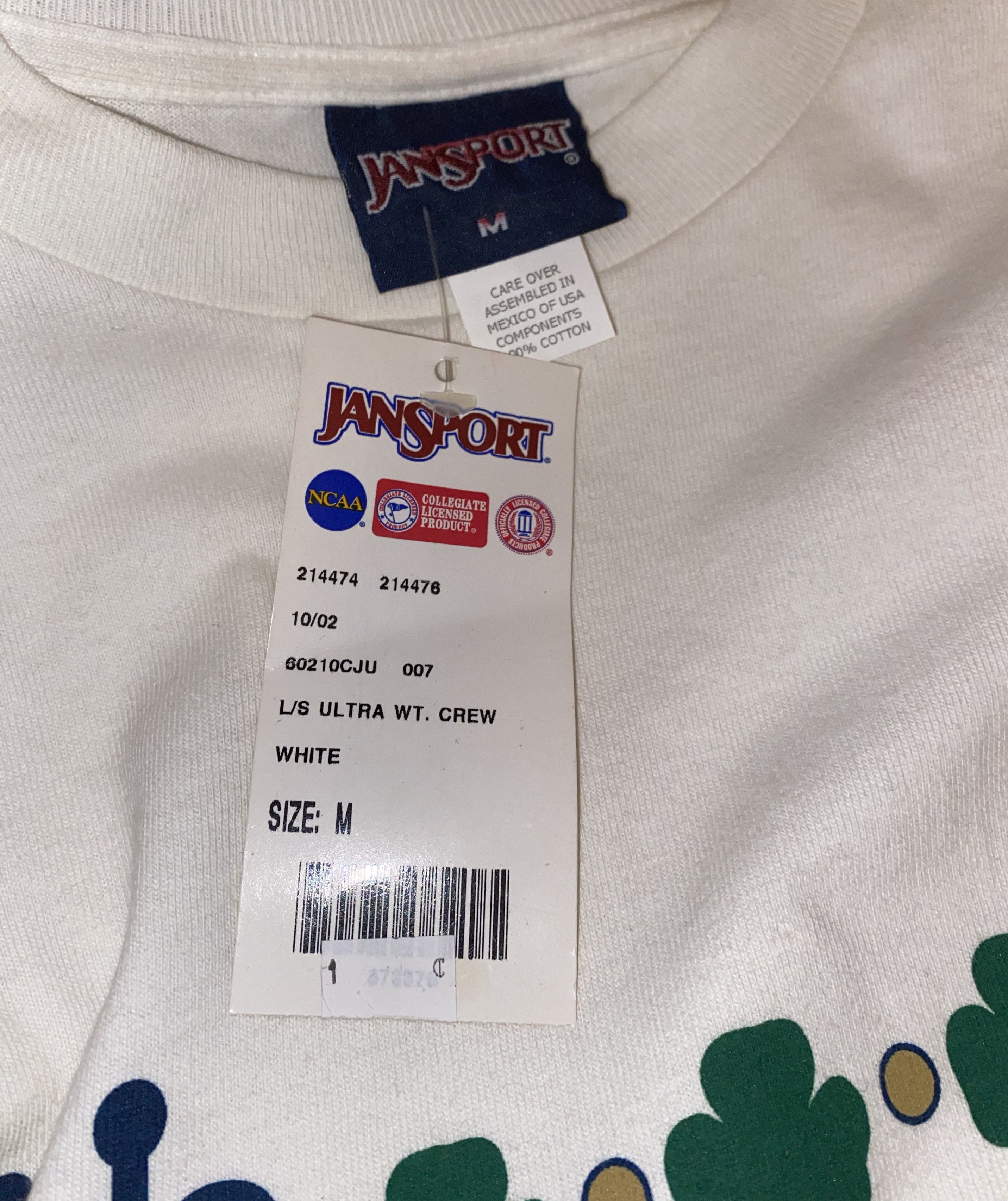 NCAA 🏁 NCAA Irish Pride Deadstock L/S T-Shirt *NWT* 🏁 Size US M / EU 48-50 / 2 - 4 Thumbnail