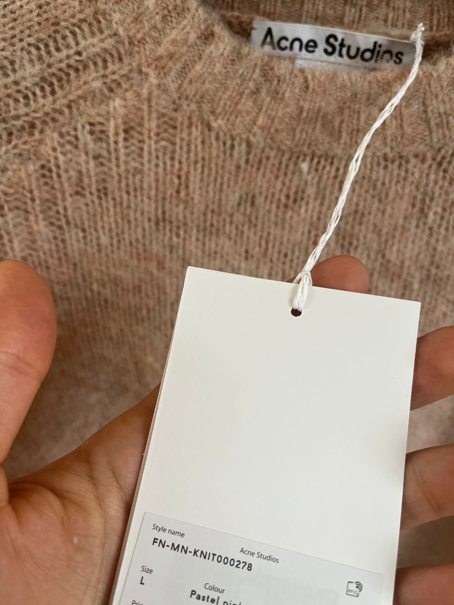 Acne Studios FN-MN-KNIT000278 in Pastel Pink Color Size US L / EU 52-54 / 3 - 12 Thumbnail