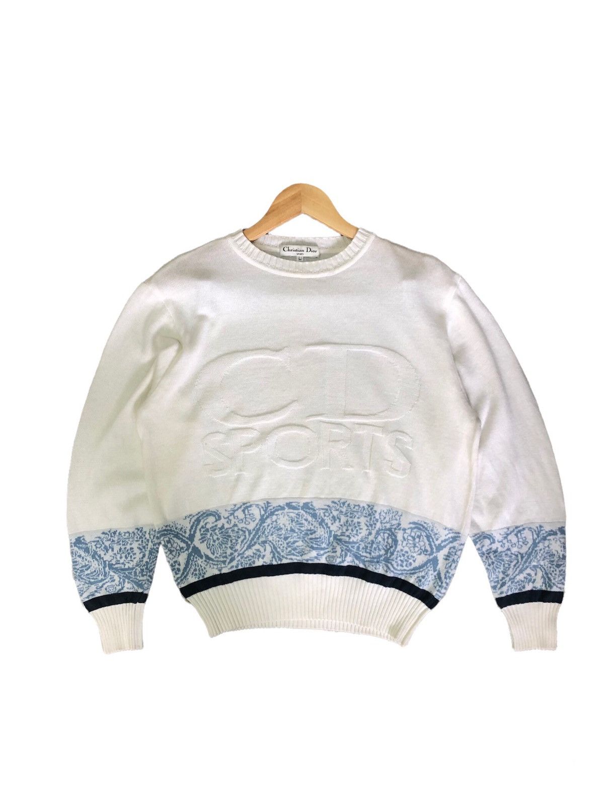 Christian Dior Monsieur Vintage Christian Dior Big Logo CD Sport Knit Sweater Size L / US 10 / IT 46 - 4 Thumbnail