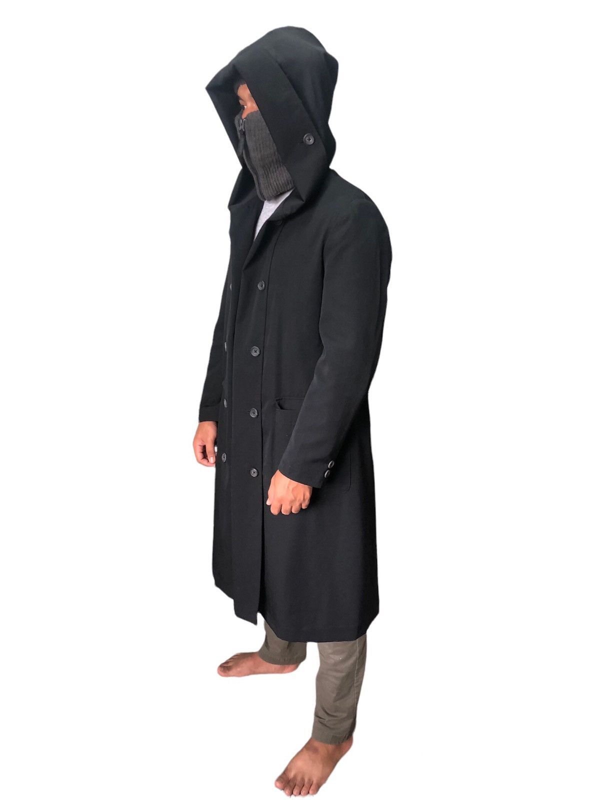 Yohji Yamamoto Yohji Yamamoto Pour Homme Double Breasted Long Coat Hoodie Size US L / EU 52-54 / 3 - 7 Thumbnail
