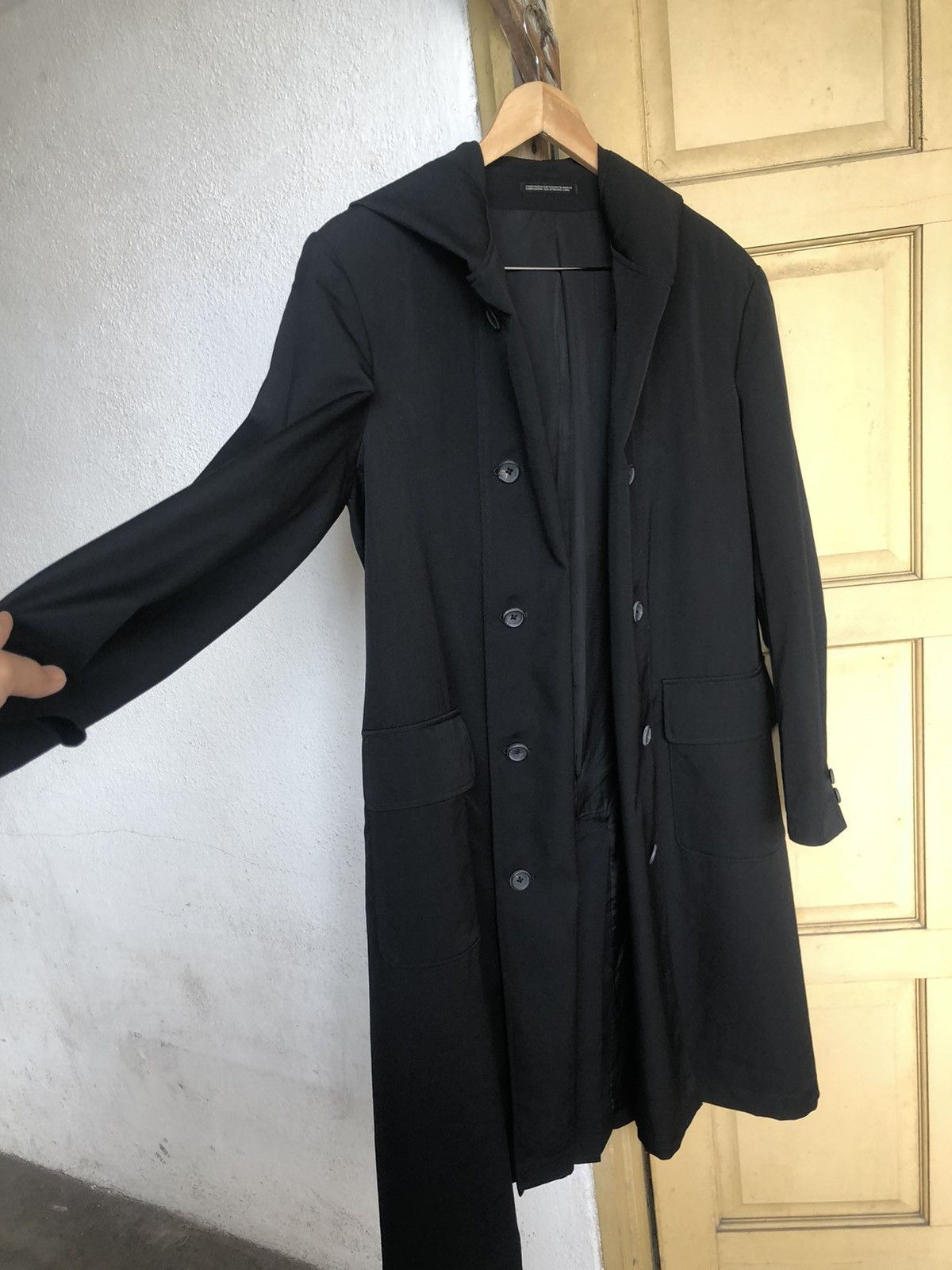 Yohji Yamamoto Yohji Yamamoto Pour Homme Double Breasted Long Coat Hoodie Size US L / EU 52-54 / 3 - 11 Thumbnail