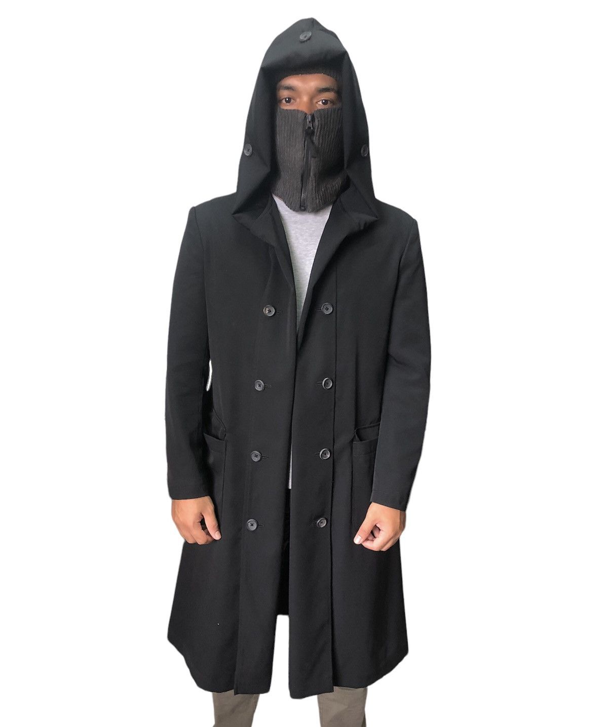 Yohji Yamamoto Yohji Yamamoto Pour Homme Double Breasted Long Coat Hoodie Size US L / EU 52-54 / 3 - 21 Thumbnail