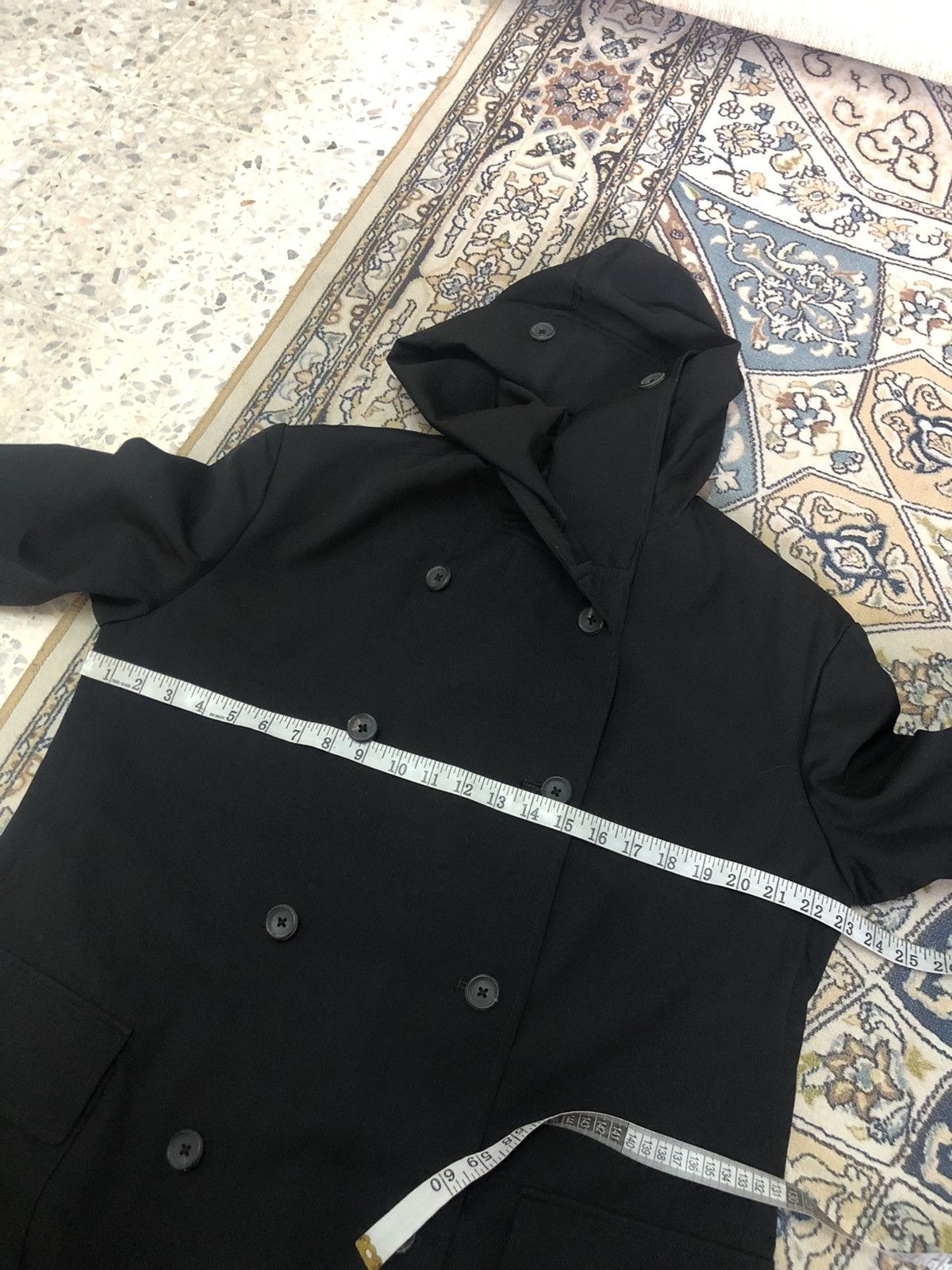 Yohji Yamamoto Yohji Yamamoto Pour Homme Double Breasted Long Coat Hoodie Size US L / EU 52-54 / 3 - 22 Thumbnail