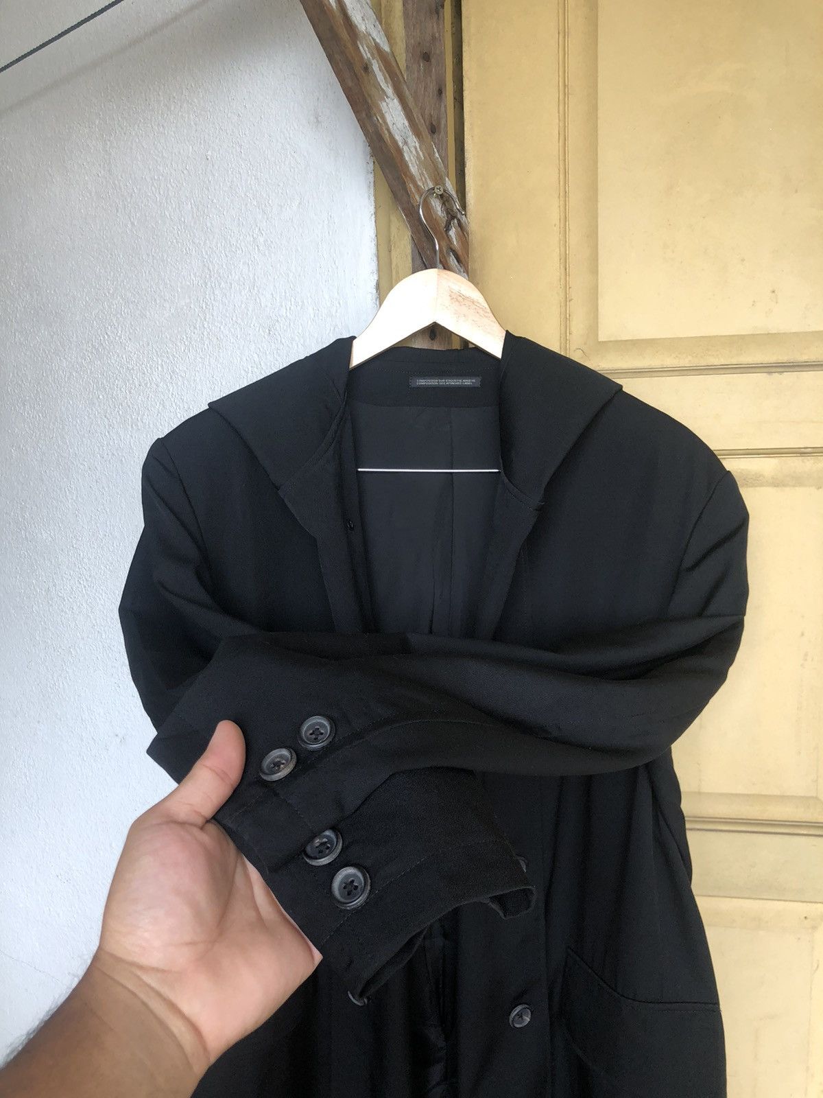 Yohji Yamamoto Yohji Yamamoto Pour Homme Double Breasted Long Coat Hoodie Size US L / EU 52-54 / 3 - 9 Thumbnail