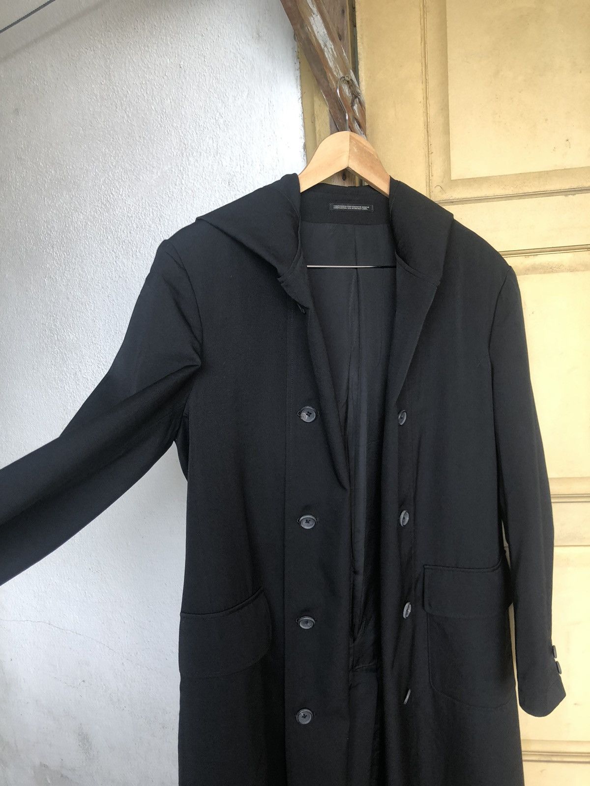 Yohji Yamamoto Yohji Yamamoto Pour Homme Double Breasted Long Coat Hoodie Size US L / EU 52-54 / 3 - 10 Thumbnail