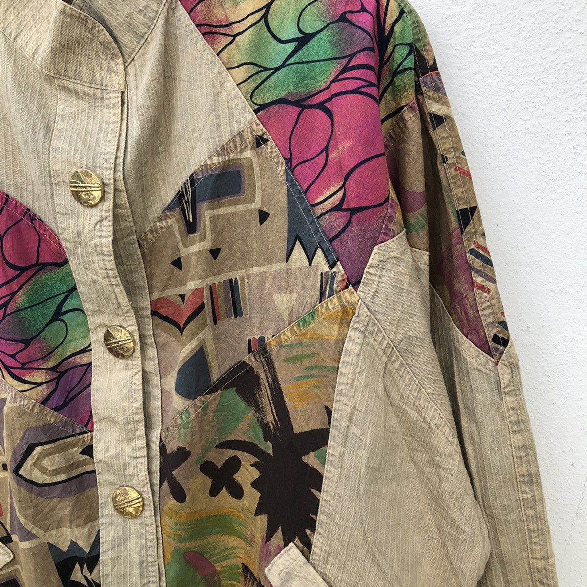 Japanese Brand KAPITAL JAPAN INSPIRE BUTTON JACKET PATCHWORK RARECOLOURFUL Size US L / EU 52-54 / 3 - 6 Thumbnail