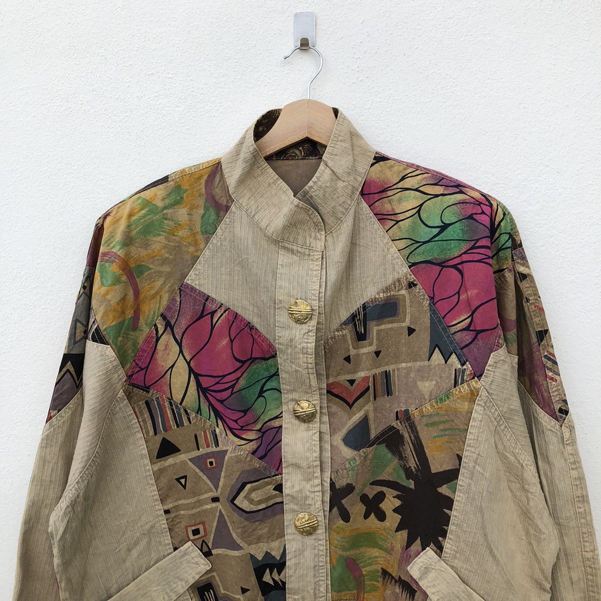 Japanese Brand KAPITAL JAPAN INSPIRE BUTTON JACKET PATCHWORK RARECOLOURFUL Size US L / EU 52-54 / 3 - 3 Thumbnail