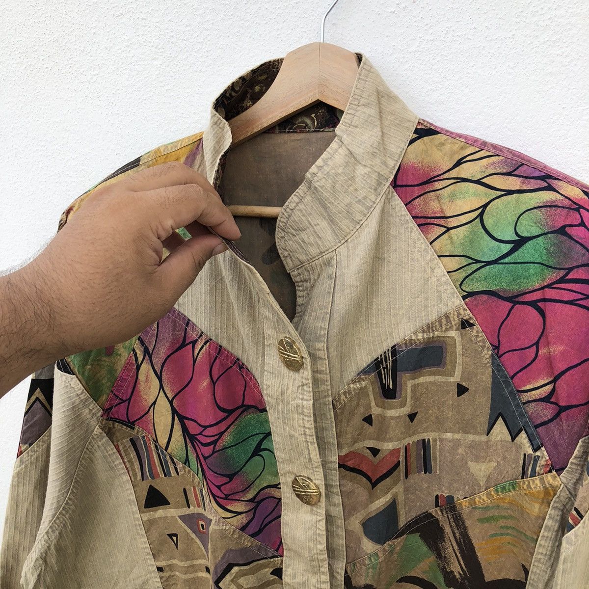 Japanese Brand KAPITAL JAPAN INSPIRE BUTTON JACKET PATCHWORK RARECOLOURFUL Size US L / EU 52-54 / 3 - 8 Thumbnail