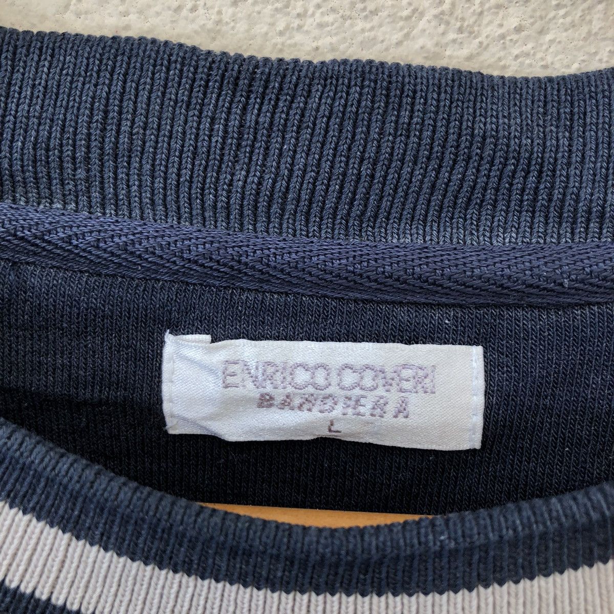 Vintage ENRICO COVERI BANDIERA CREWNECK BIG LOGO Size US L / EU 52-54 / 3 - 7 Thumbnail