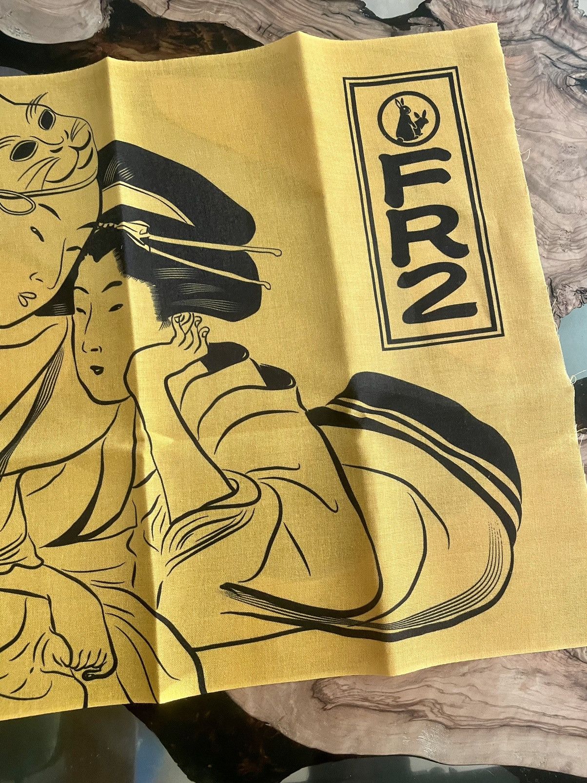Anti Social Social Club FR2 X ASSC OMG Tenugui Tapestry Towel - Yellow Size ONE SIZE - 7 Thumbnail