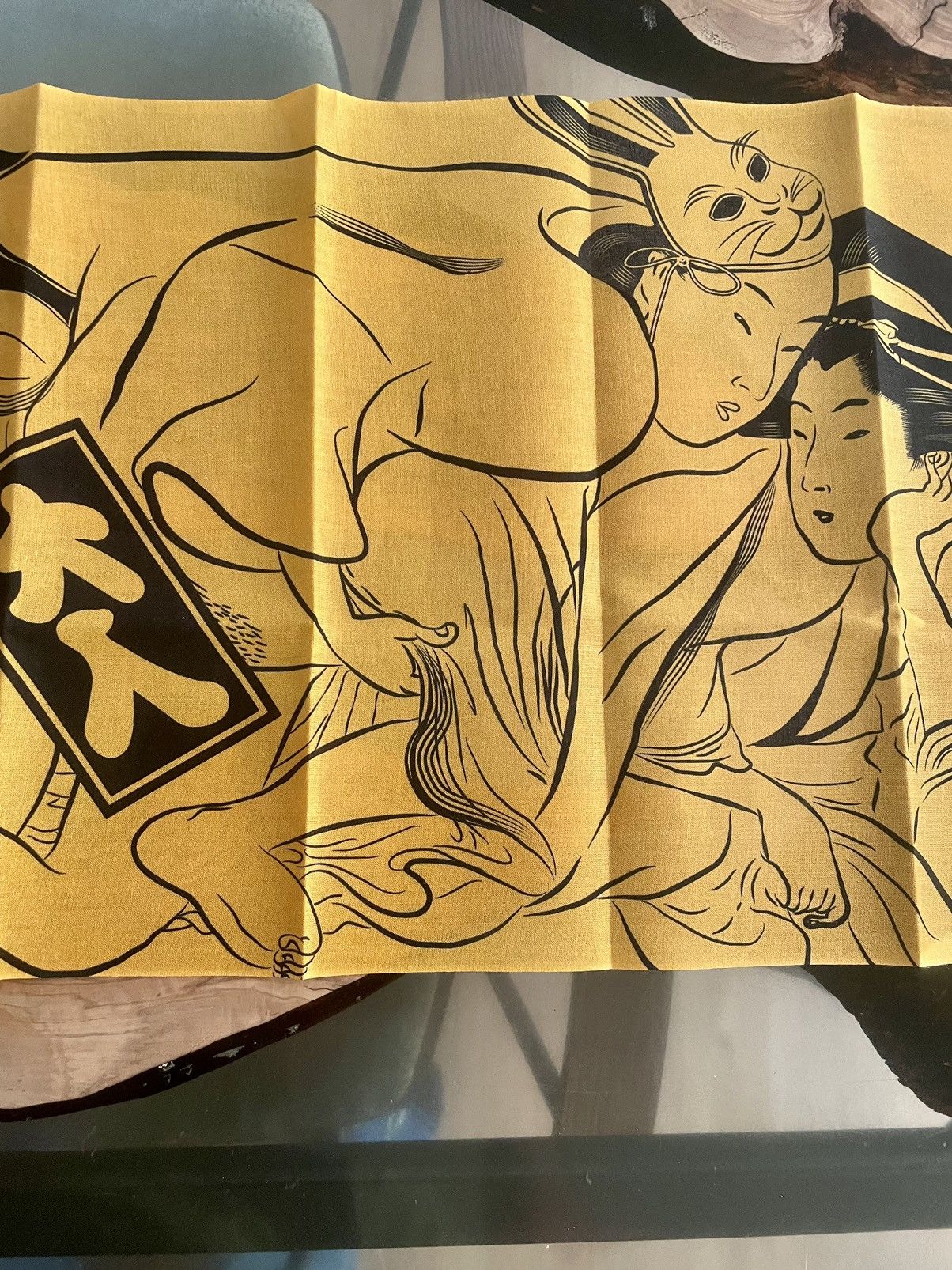Anti Social Social Club FR2 X ASSC OMG Tenugui Tapestry Towel - Yellow Size ONE SIZE - 2 Thumbnail