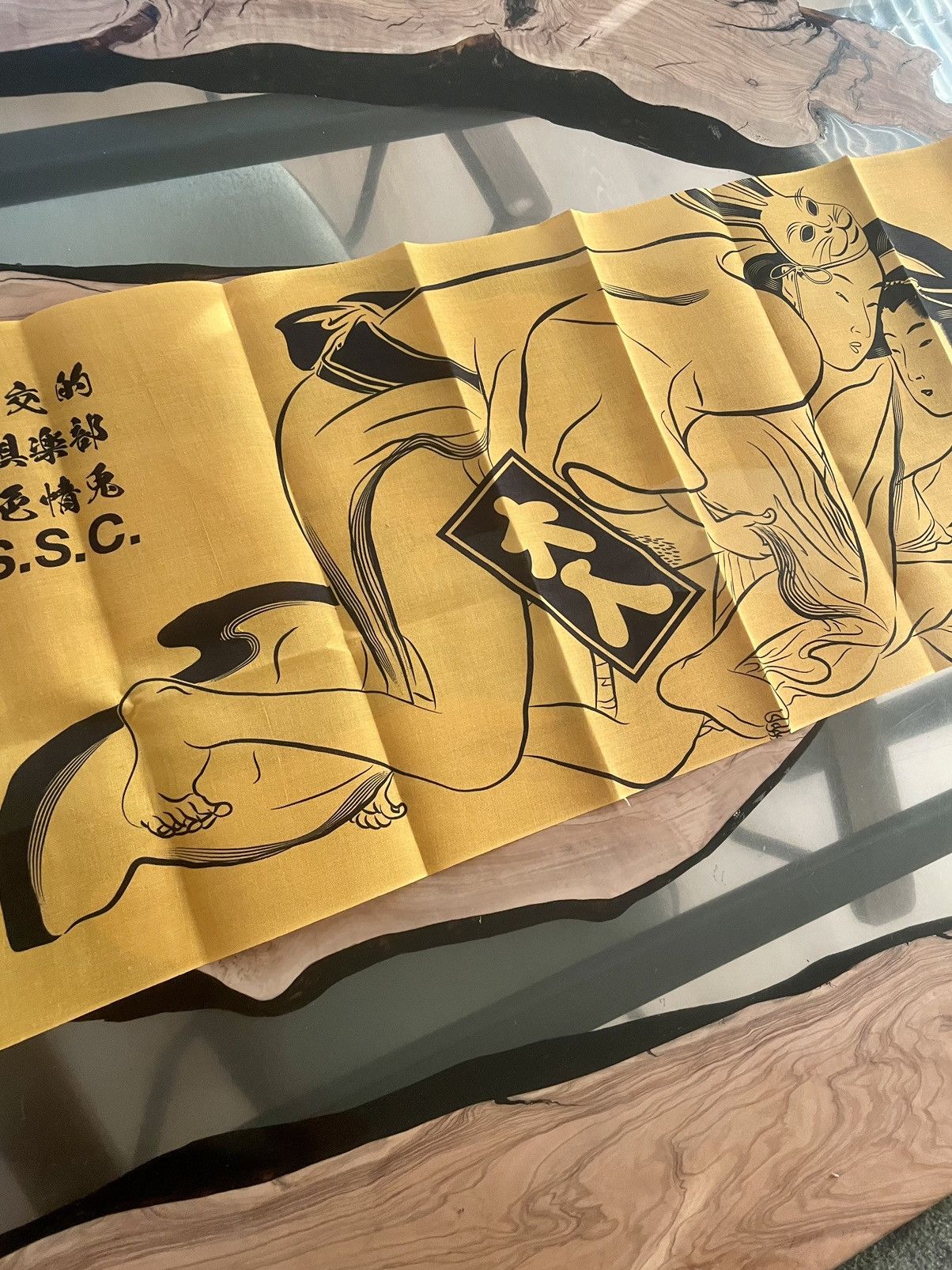 Anti Social Social Club FR2 X ASSC OMG Tenugui Tapestry Towel - Yellow Size ONE SIZE - 4 Thumbnail