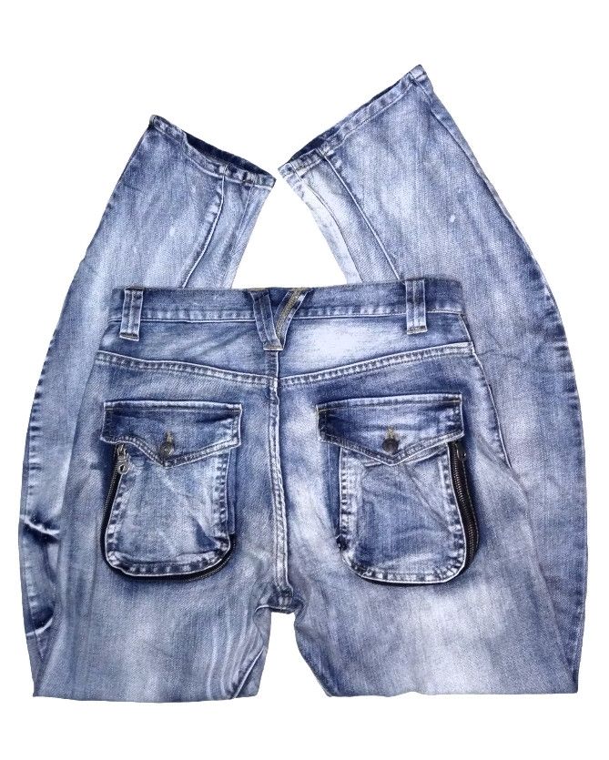 PPFM PPFM J-Cut Spiral Blue Denim Jeans Size US 35 - 3 Thumbnail