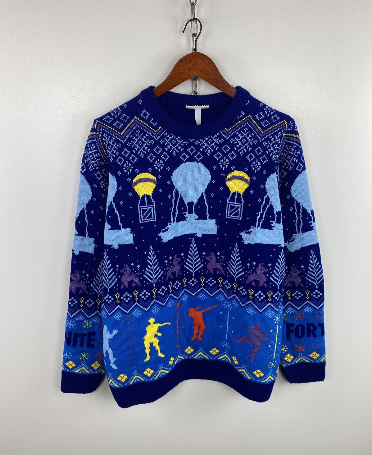 Japanese Brand Fortnite Sweater Crew Neck Christmas Style Epic Games Sz ...