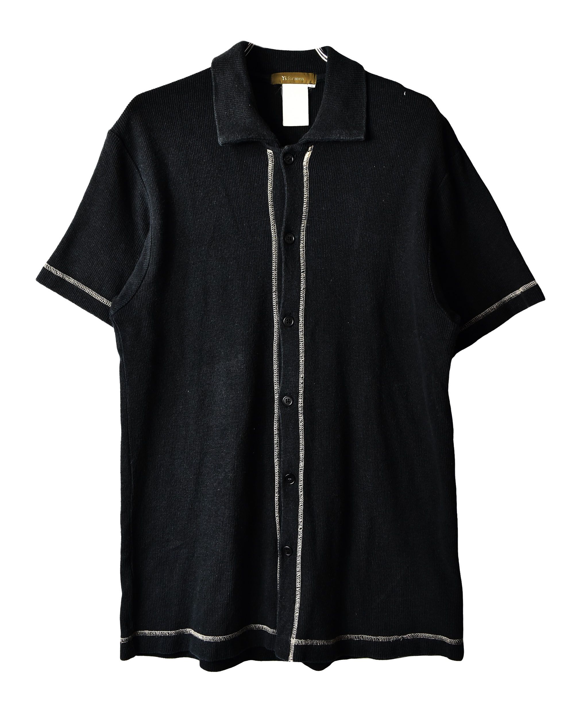 Pre-owned Yohji Yamamoto /line Design Polo Shirt/12337 - 0302 47.5 In Black