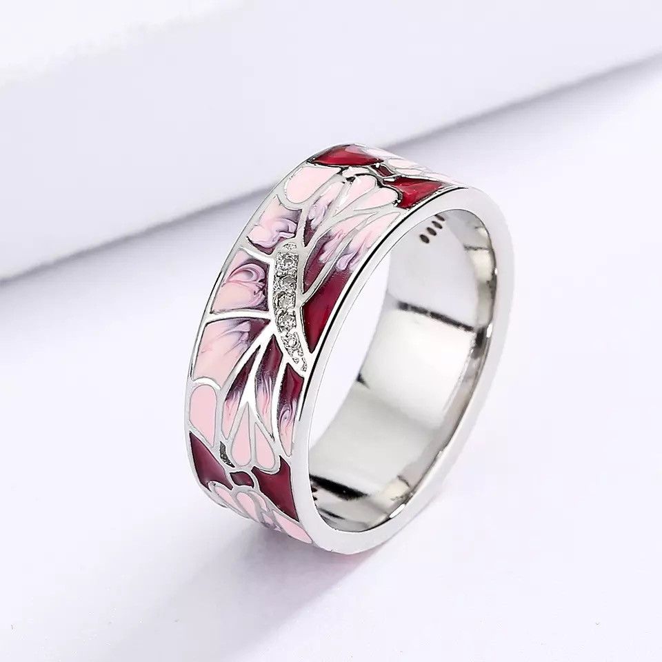 Jewelry Creative Handmade Enamel Craft Ring Size ONE SIZE - 4 Thumbnail