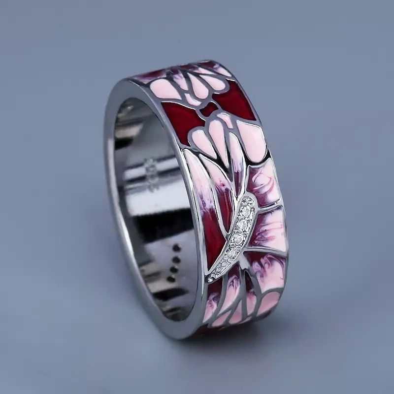 Jewelry Creative Handmade Enamel Craft Ring Size ONE SIZE - 1 Thumbnail