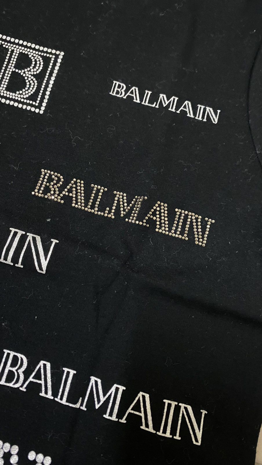 Balmain × Vintage Vtg Monogram Balmain Cropped Tshirt Turtle Neck Size M / US 6-8 / IT 42-44 - 7 Thumbnail